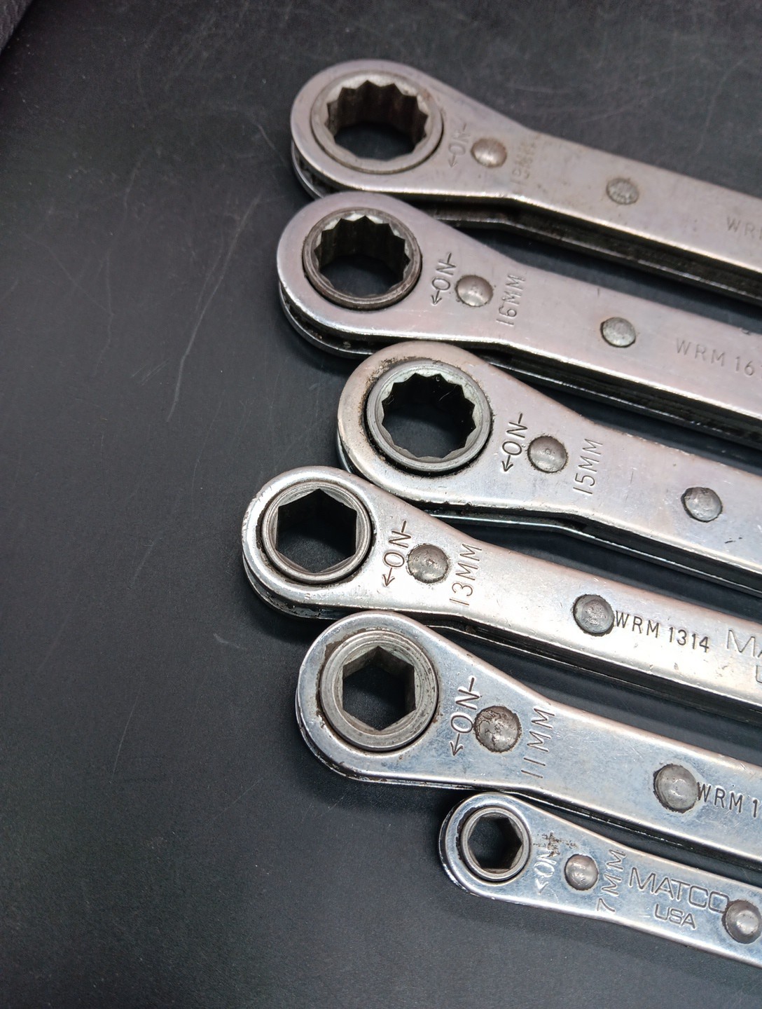 MATCO 6 PIECE Metric Ratcheting Box End Wrenches 7-8mm & 11-21mm *No 9-10mm