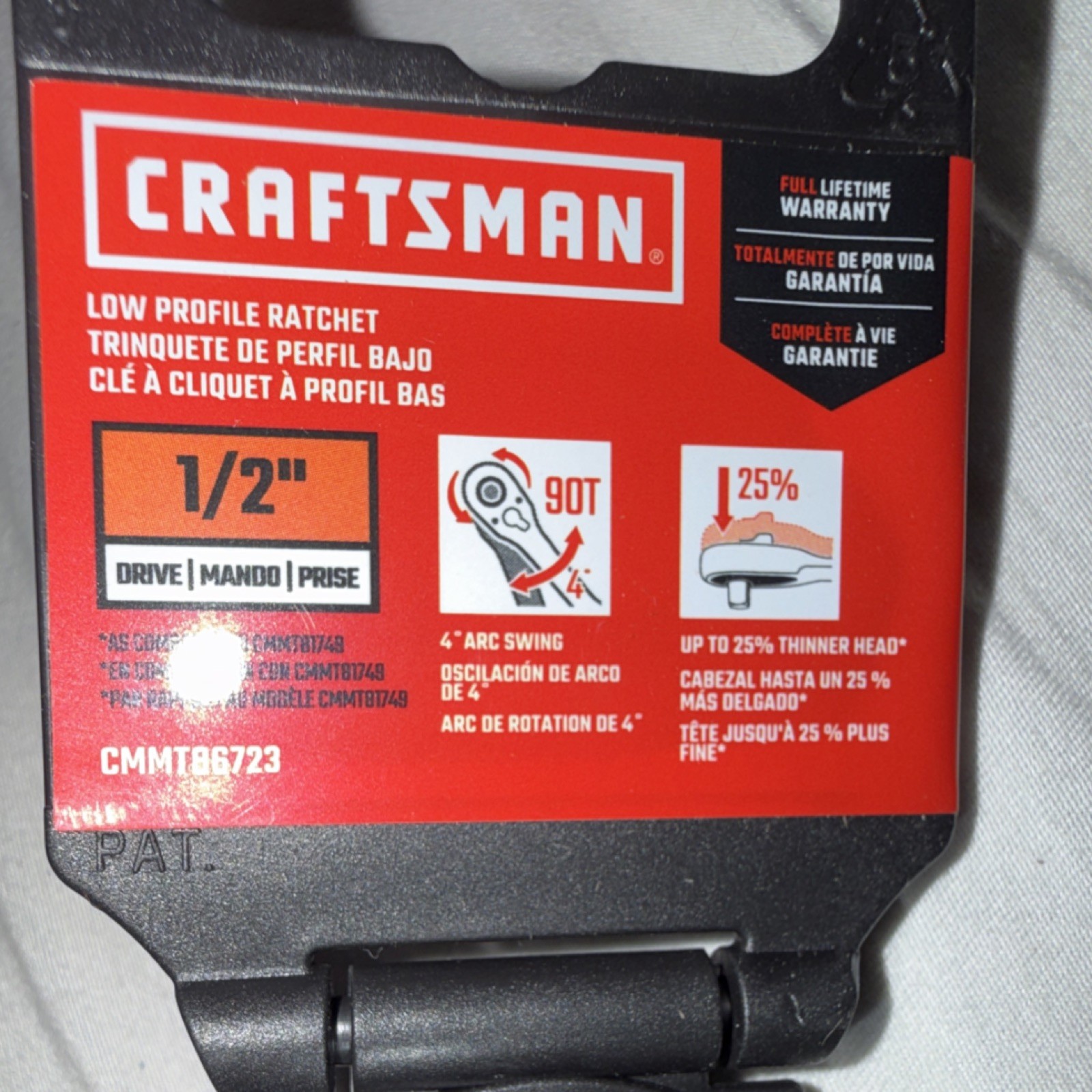 1/2 Craftsman 90 T Ratchet Quick Release