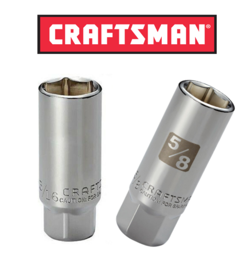 New Craftsman Spark Plug Socket 1/2 or 3/8″ Drive, 5/8″, 3/4″ , 13/16″, 18mm