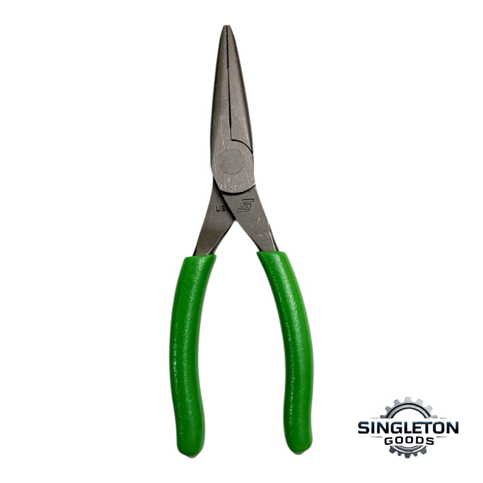 Snap-on Tools NEW 95ACFG 6″ GREEN Soft Grip Rounded Jaw Needle Nose Pliers USA