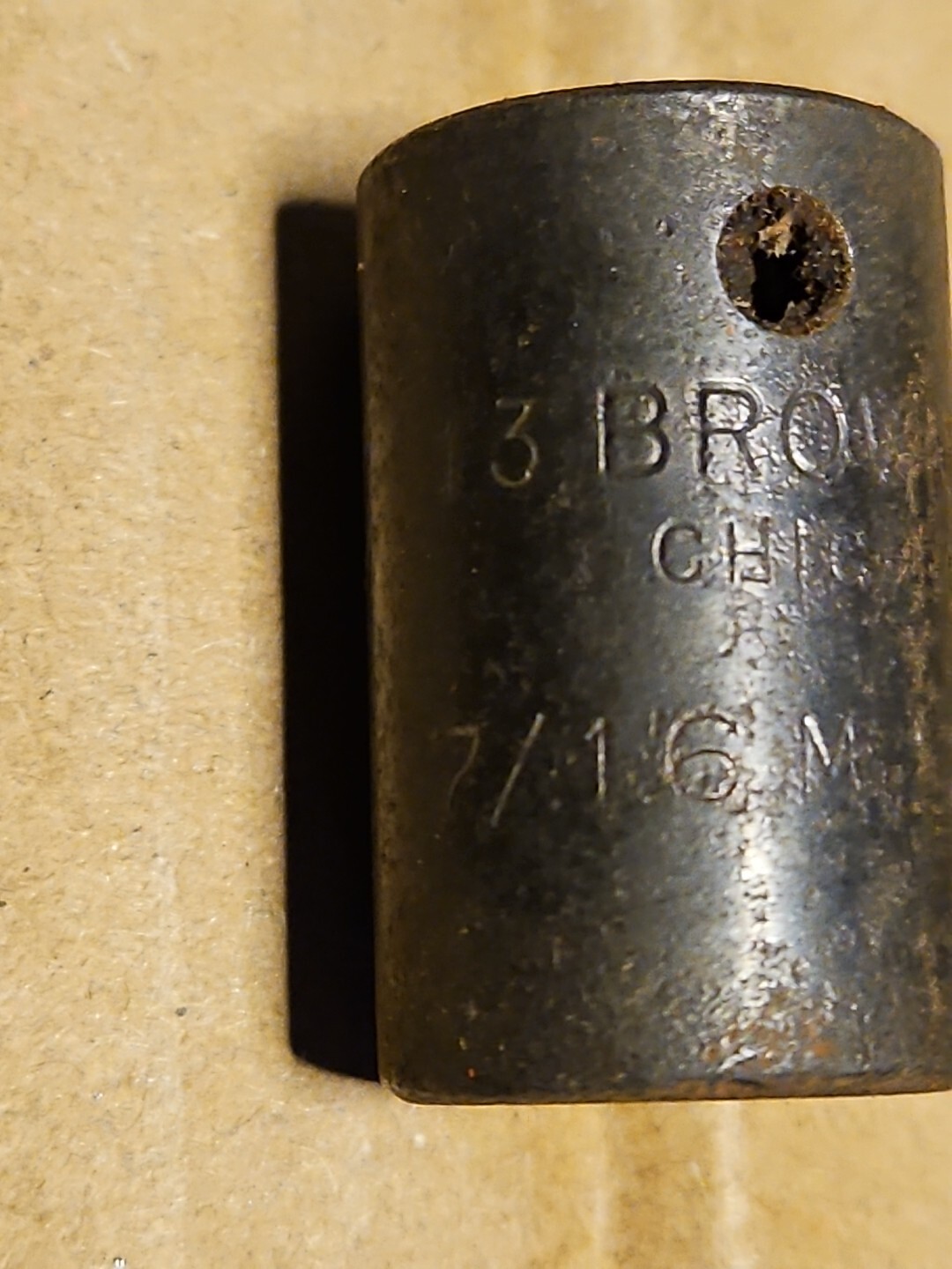 BROWN TOOL, SHALLOW IMPACT SOCKET, 7/16″ SAE, 6 POINT, 3/8″ DRIVE, M1214