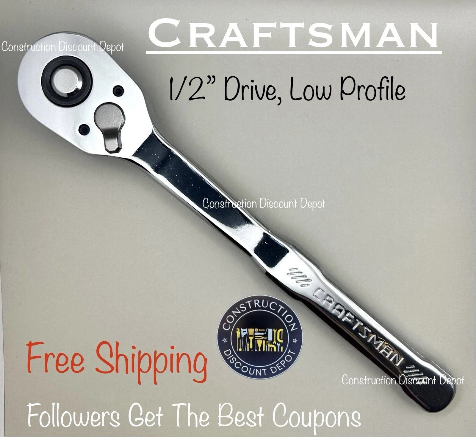 Craftsman CMMT86723 1/2″ Dr Chrome 72 Tooth Quick Release Ratchet New