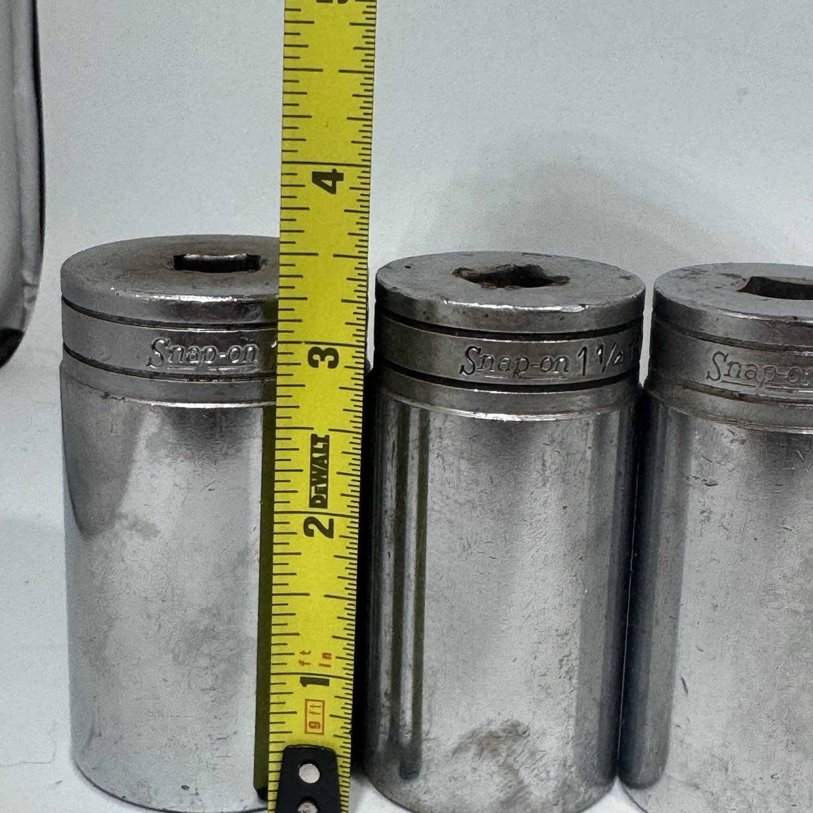 Set Of 8 Snap-On Tools TS ½» Drive Standard SAE 6 Point Deep Socket 1-7/16”