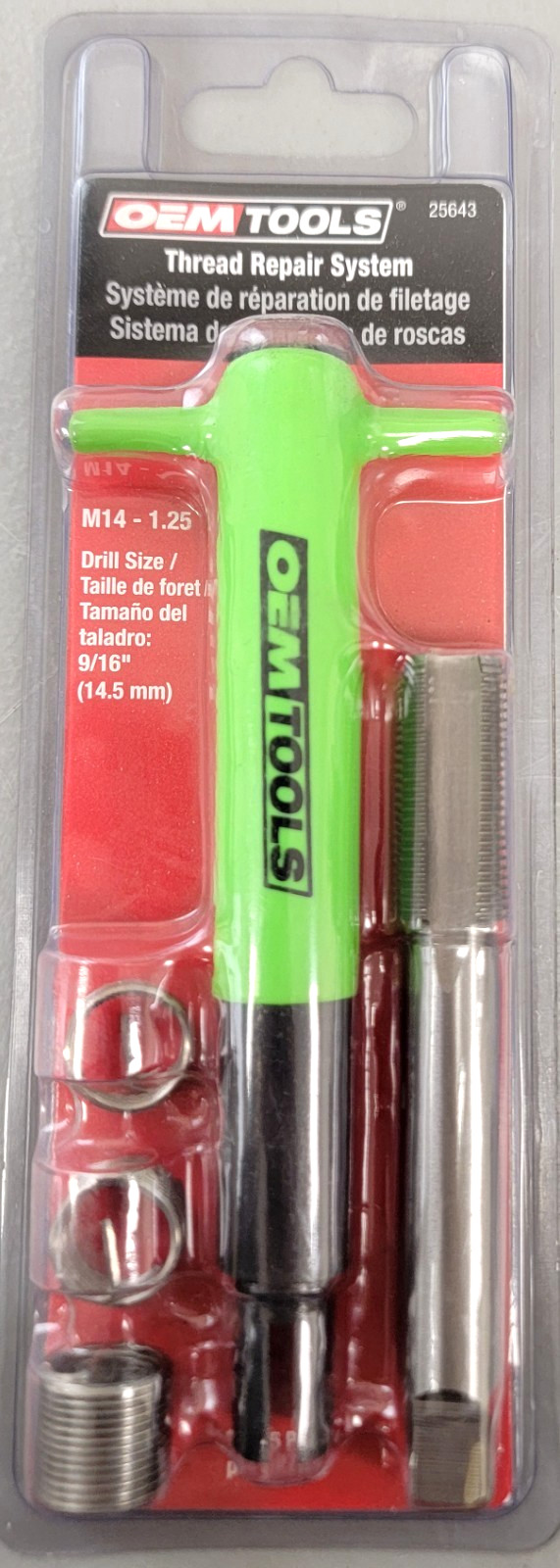 OEM Tools 25643 M14-1.25 Spark Plug Thread Repair Drill Size 9/16″ New Sealed