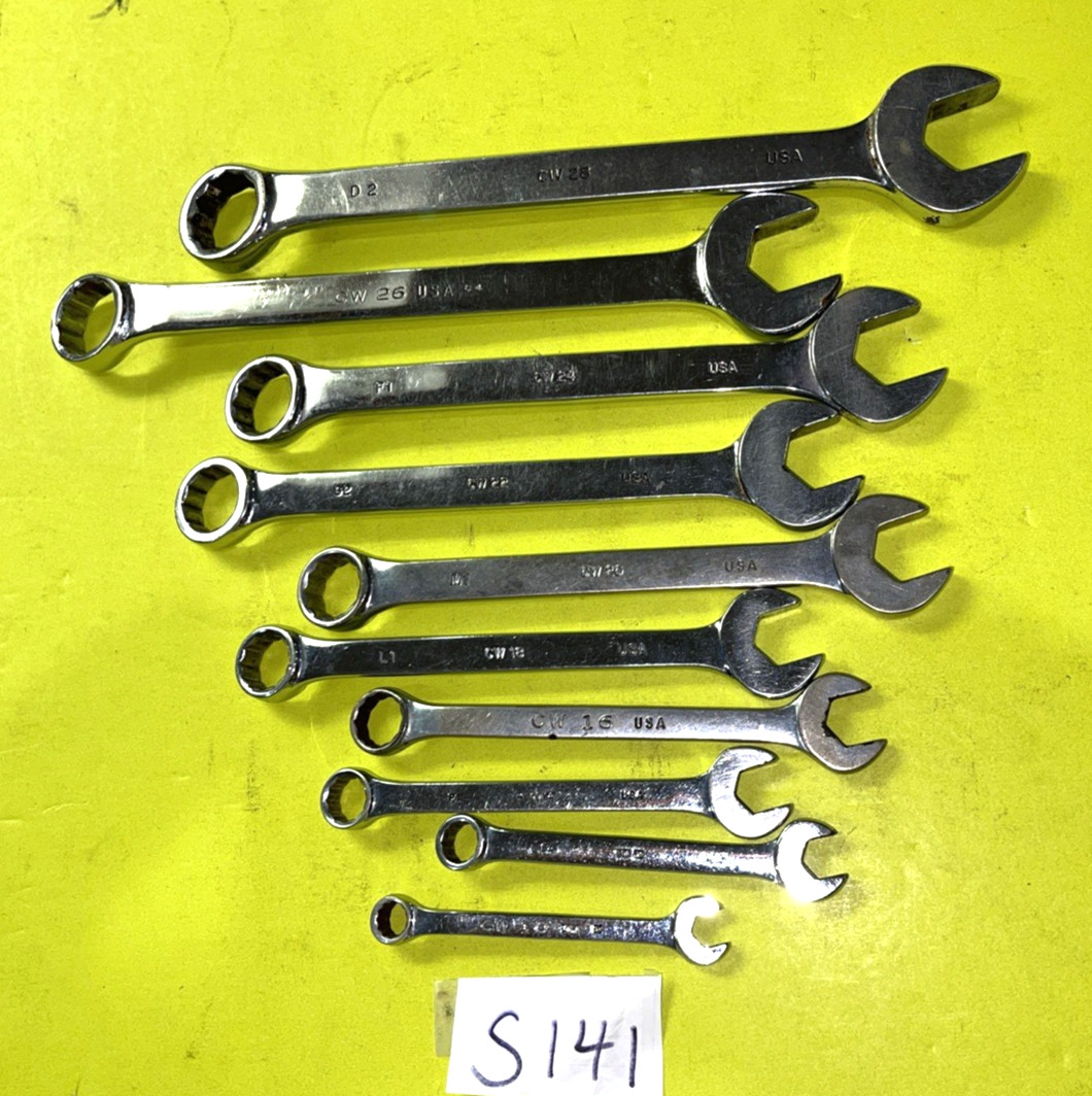 MAC TOOLS 10 PIECE SAE. STANDARD COMBINATION WRENCH SET 12 POINT 5/16 TO 7/8
