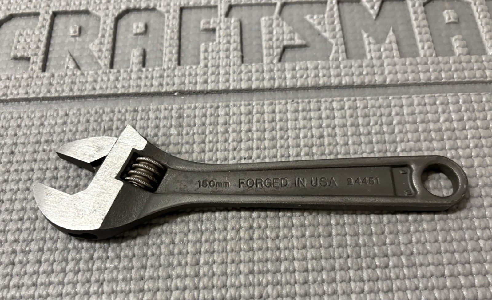 Vintage Sears Craftsman 6” Black Oxide Adjustable Wrench 6” USA WF Rare!