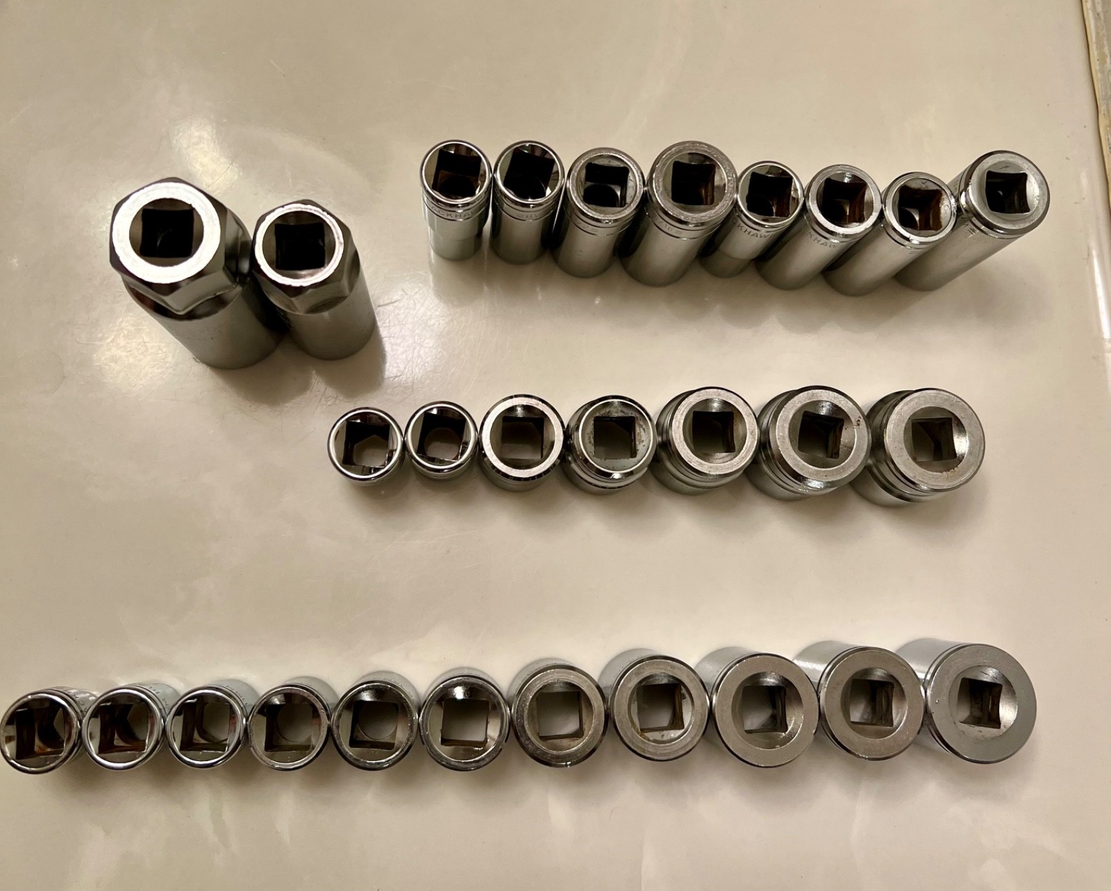 Vintage Blackhawk 28pc 3/8″ Drive Socket Set Metric & SAE USA made