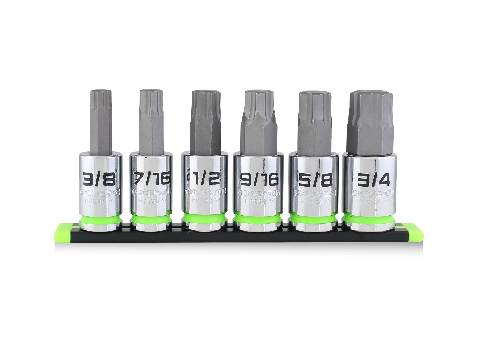 GRIPEDGE HEX Bit Socket Set | 6-PC – 1/2» Drive SAE RPT Hex Driver Set | Siz…