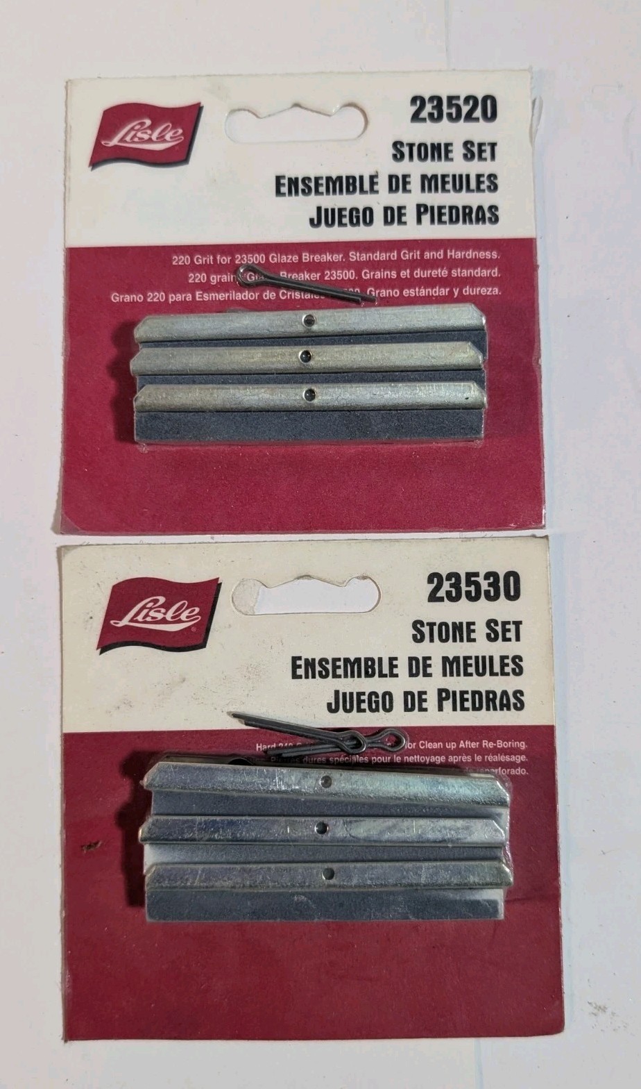 2pc LISLE 23520 220 GRIT- 23530 240 GRIT FOR LISLE 23500 GLASE BREAKER USA 🇺🇸