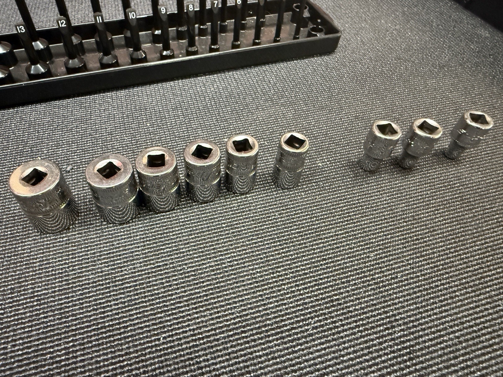 Snap On 1/4″ Drive 6-Point Metric Flank Drive® Shallow Socket Set 9pc