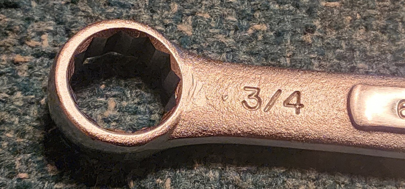 VINTAGE EASCO 3/4″ x 5/8″ 62 124 DOUBLE BOX END WRENCH SAE FORGED! Made In USA!