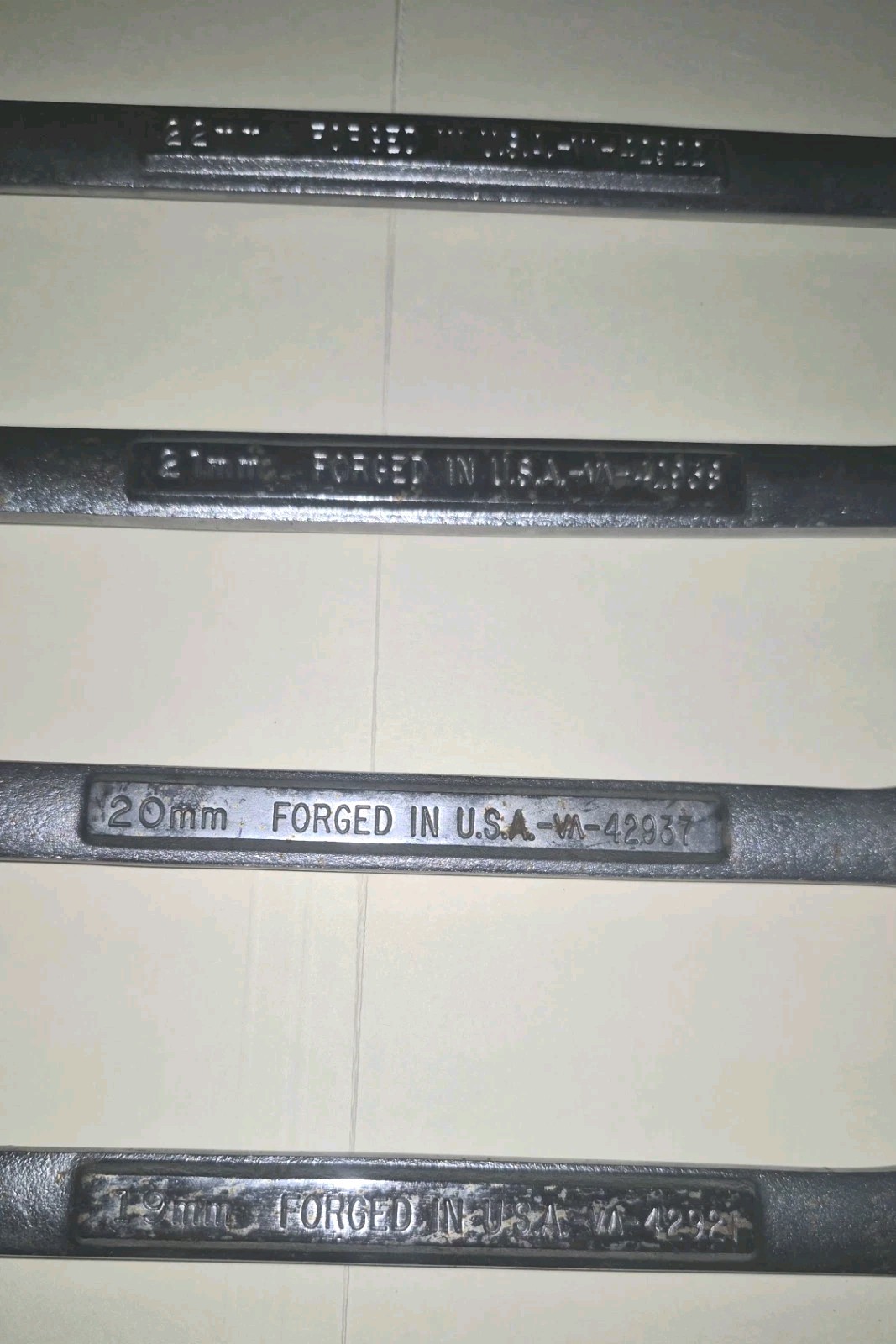 4 Pcs Vnt Craftman USA VA 19MM-20MM 21MM & 22MM 12 point Combination Wrench Lot