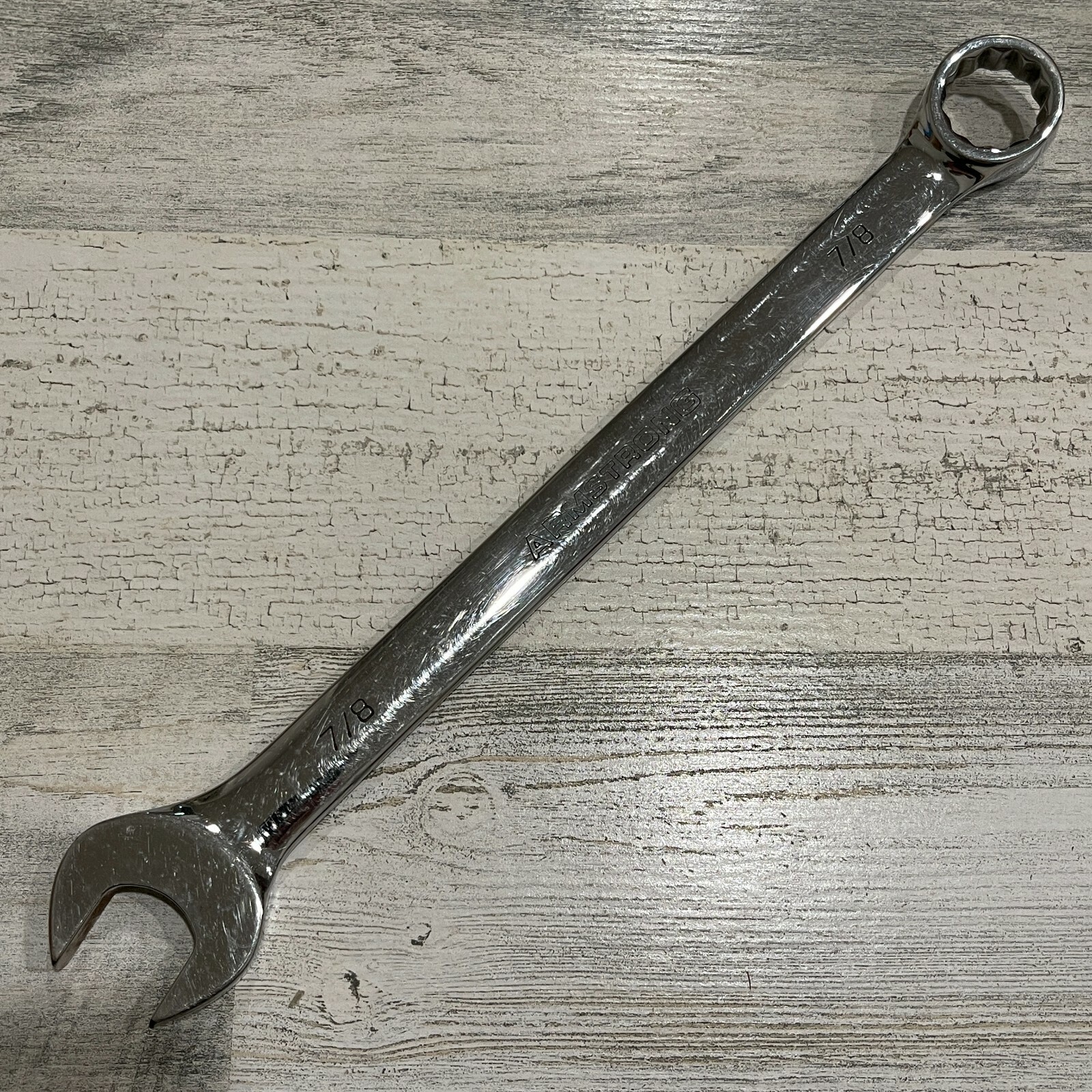 ARMSTRONG 25-228 SAE LONG COMBINATION WRENCH 7/8-INCH 12 POINT USA