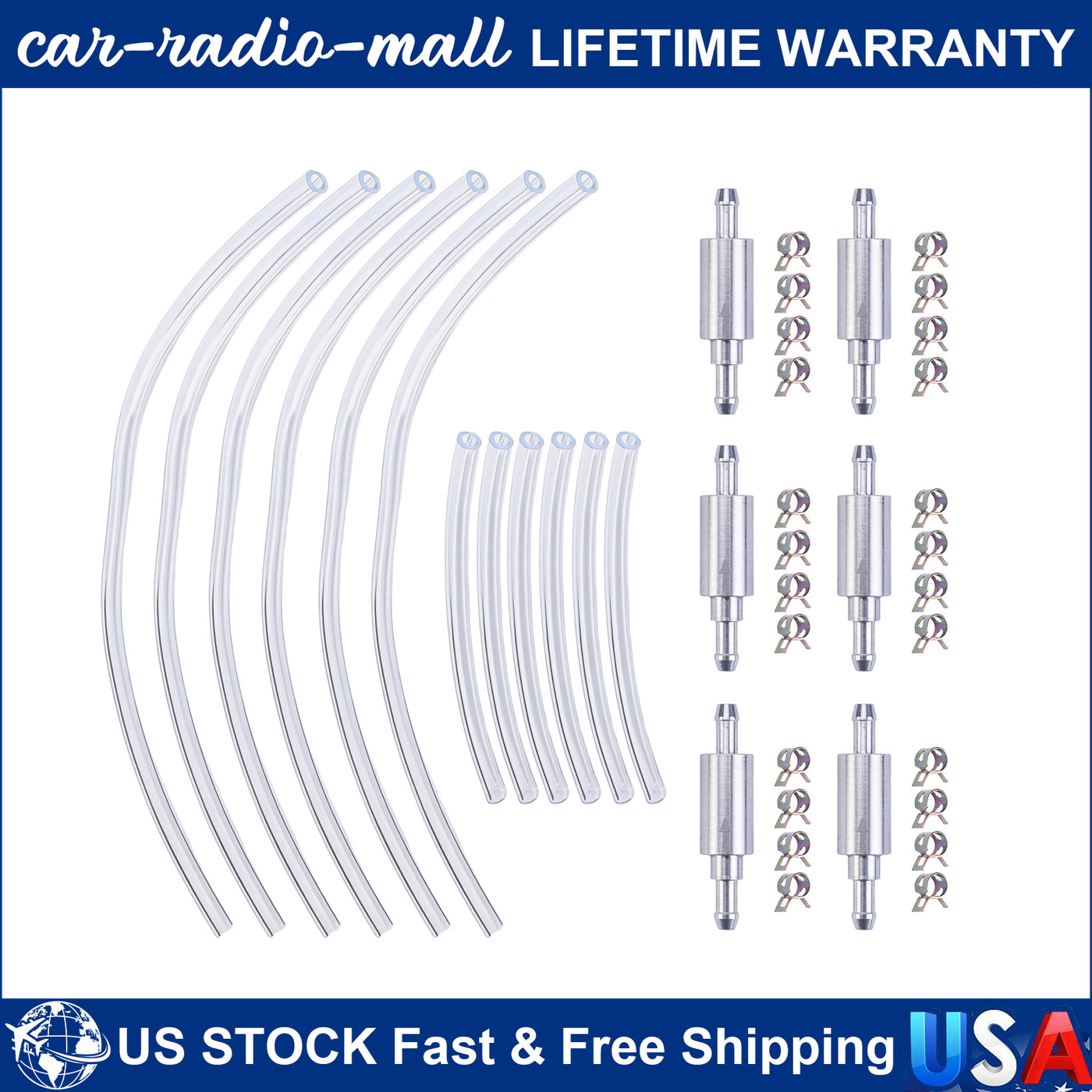 6 PCS Brake Bleeder Hose, One Way Check Valve Tube Bleeding Tool Kit Silver US