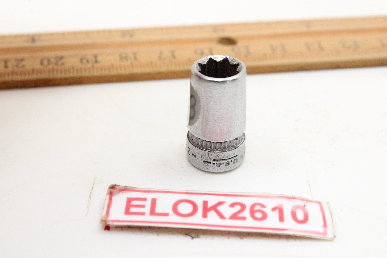 Indestro Super 2808S Socket 1/4″ 1/4″ Drive SAE 8 Point Double Square USA