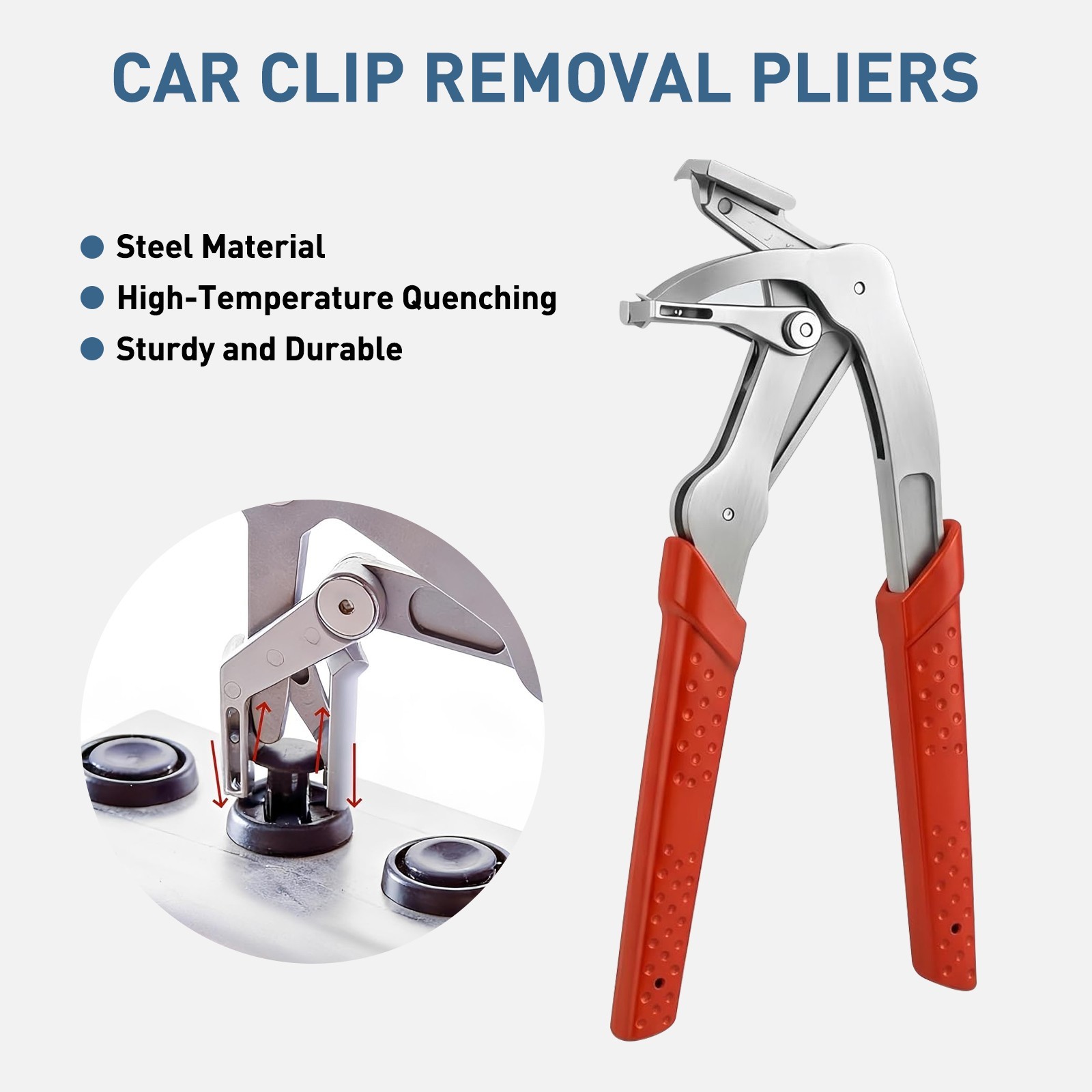 Car Clip Removal Pliers Steel Spring Loaded Fastener Remover Tool for Auto Trim