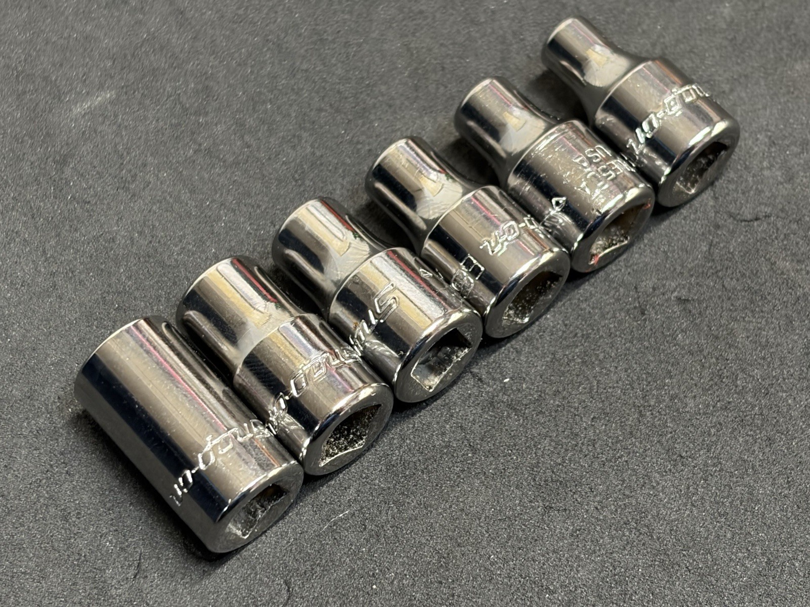 NICE! Snap-on Tools 6pc 1/4” Dr Chrome Inverted Torx Socket Set E4-E10 Sockets