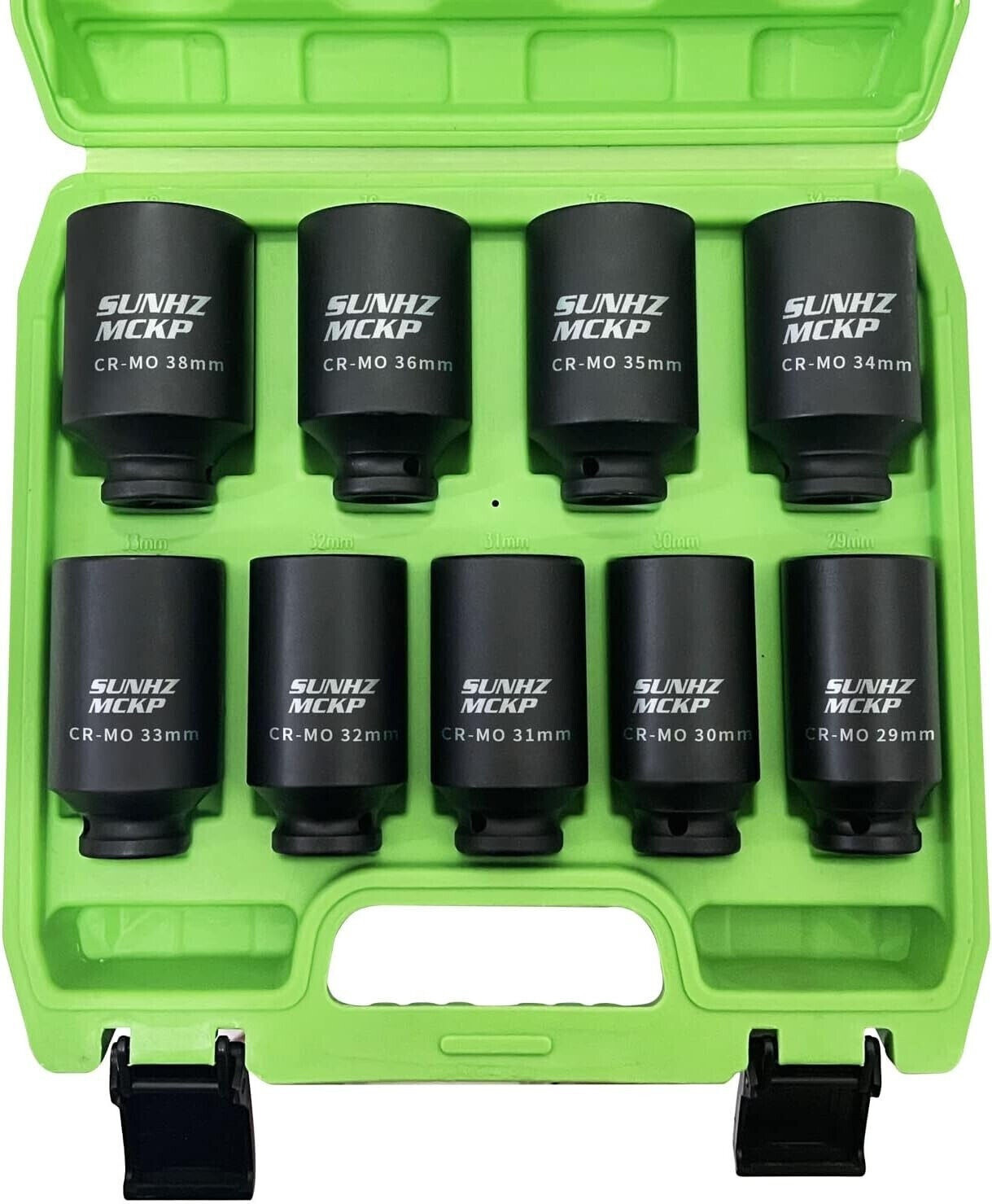 Impact Socket Set 1/2″ Inch Drive Metric 29mm-38mm Deep 6-Point Spindle Axle Nut