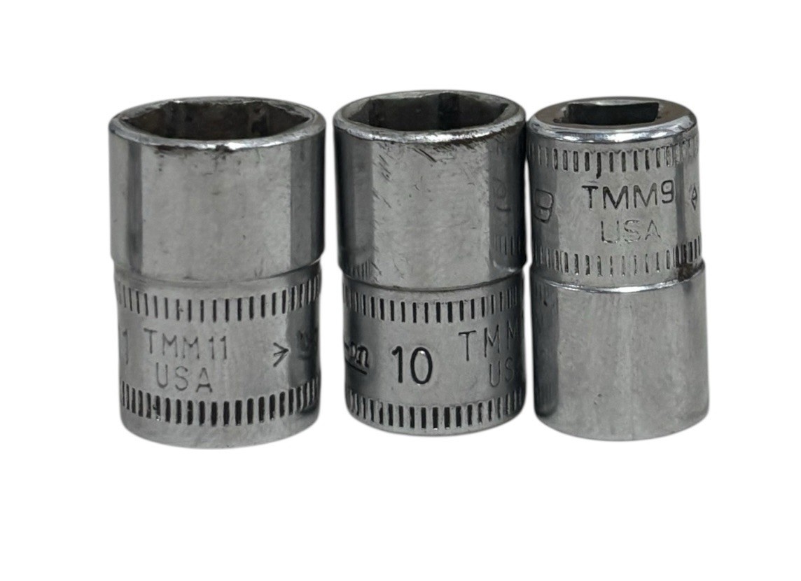 Snap On Shallow Socket Set – Chrome, TMM4-TMM14 (Missing TMM7)