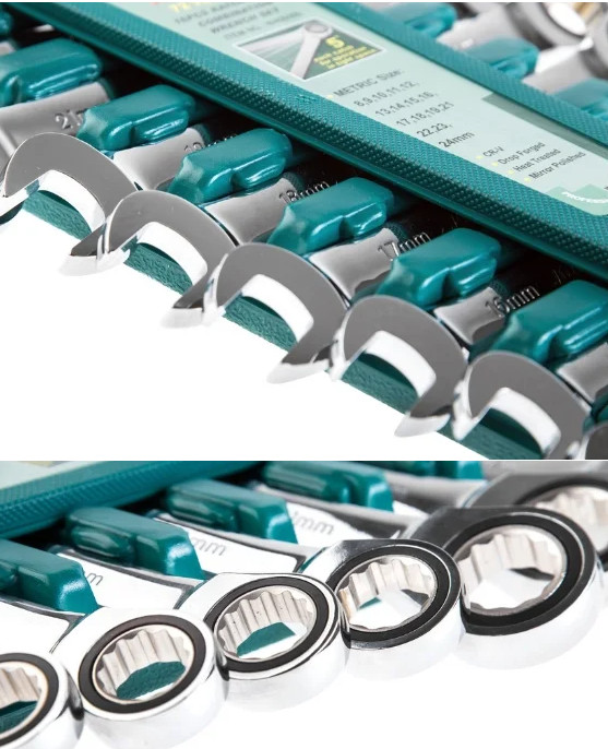 Jonnesway W45613S 13Pcs Ratcheting Combination Wrench 72 Teeth SAE 1/4 to 1 In