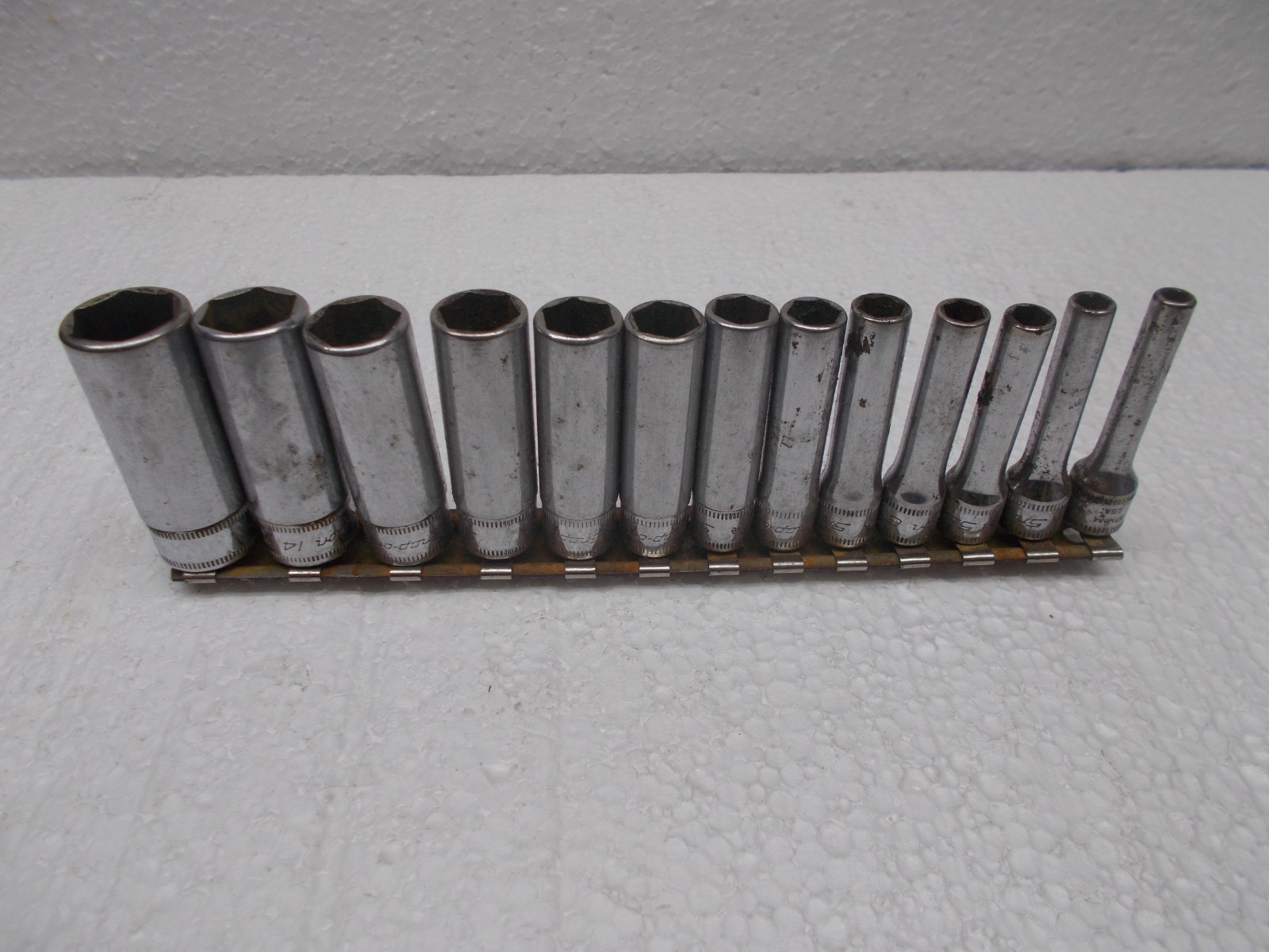Snap-on tools 1/4 in. drive Deep Socket Set 6 Point STMM4mm – STMM15mm USA Nice!