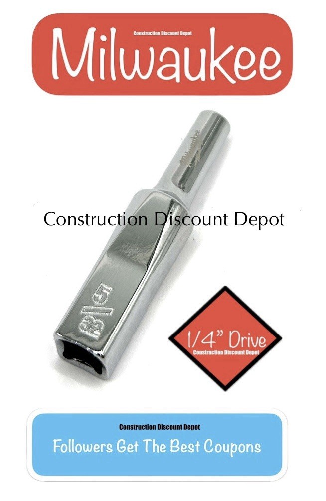 Milwaukee Tool 45-34-9011 1/4″ In. Drive 5/32″ SAE 6-Point Deep Socket
