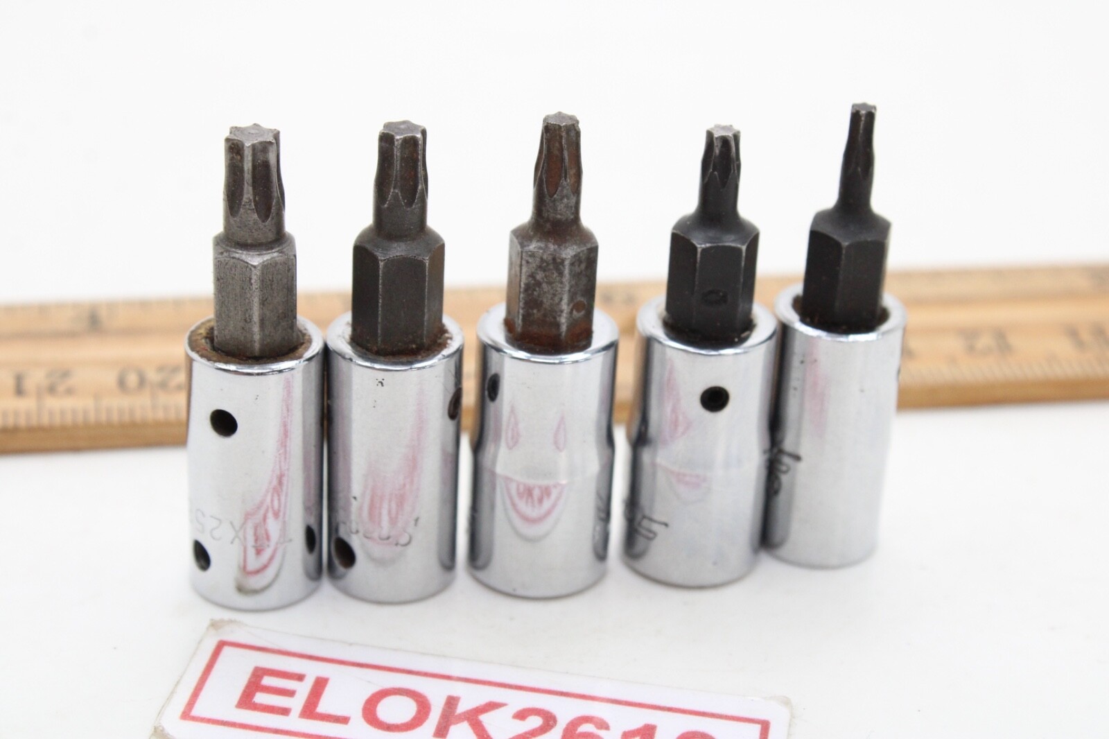 Snap-on TTX8E to TTX25E T8-T25 5 Piece 1/4″ Drive TORX Bit Socket Set USA