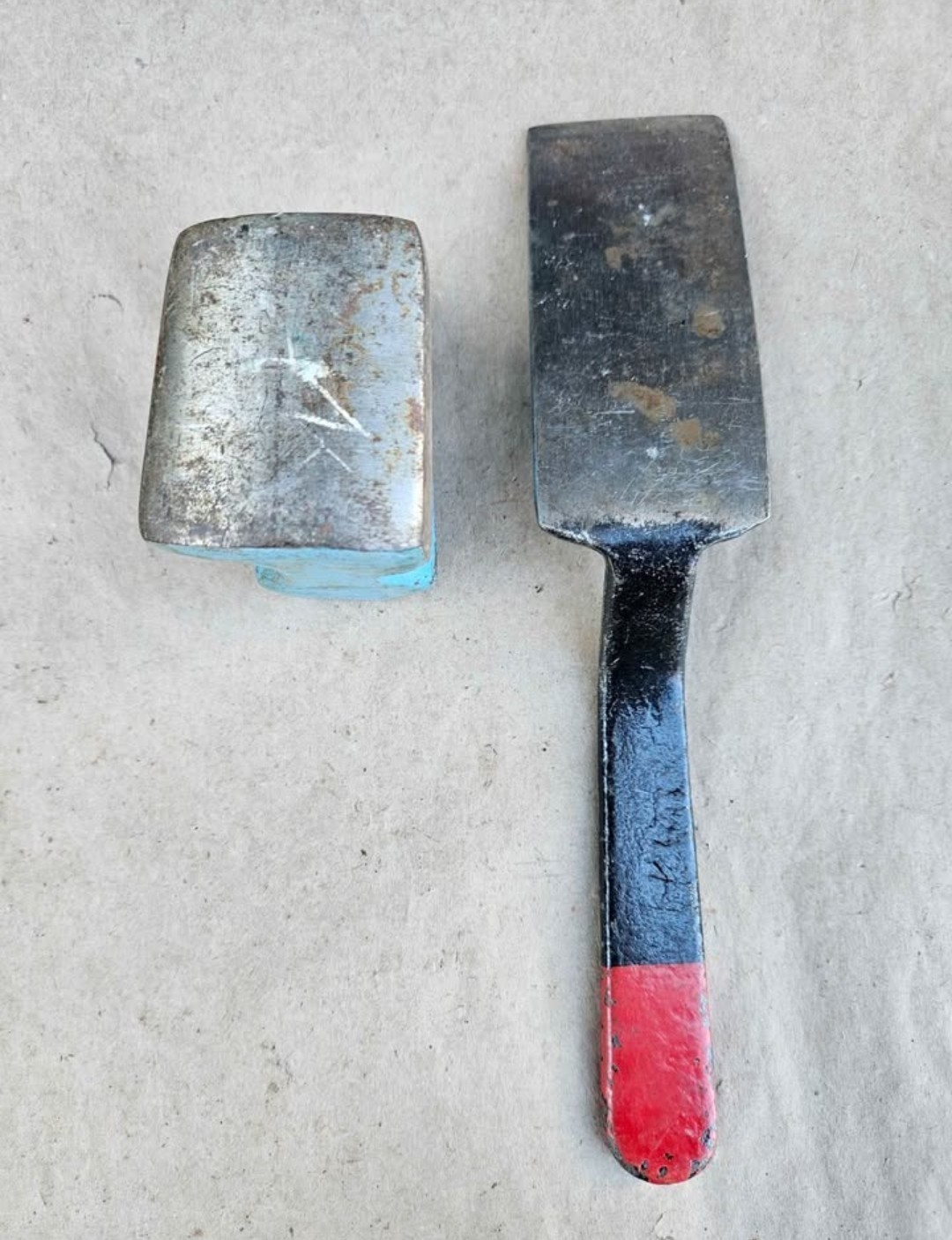 Vintage auto body anvil dolly and auto body spoon in excellence condition