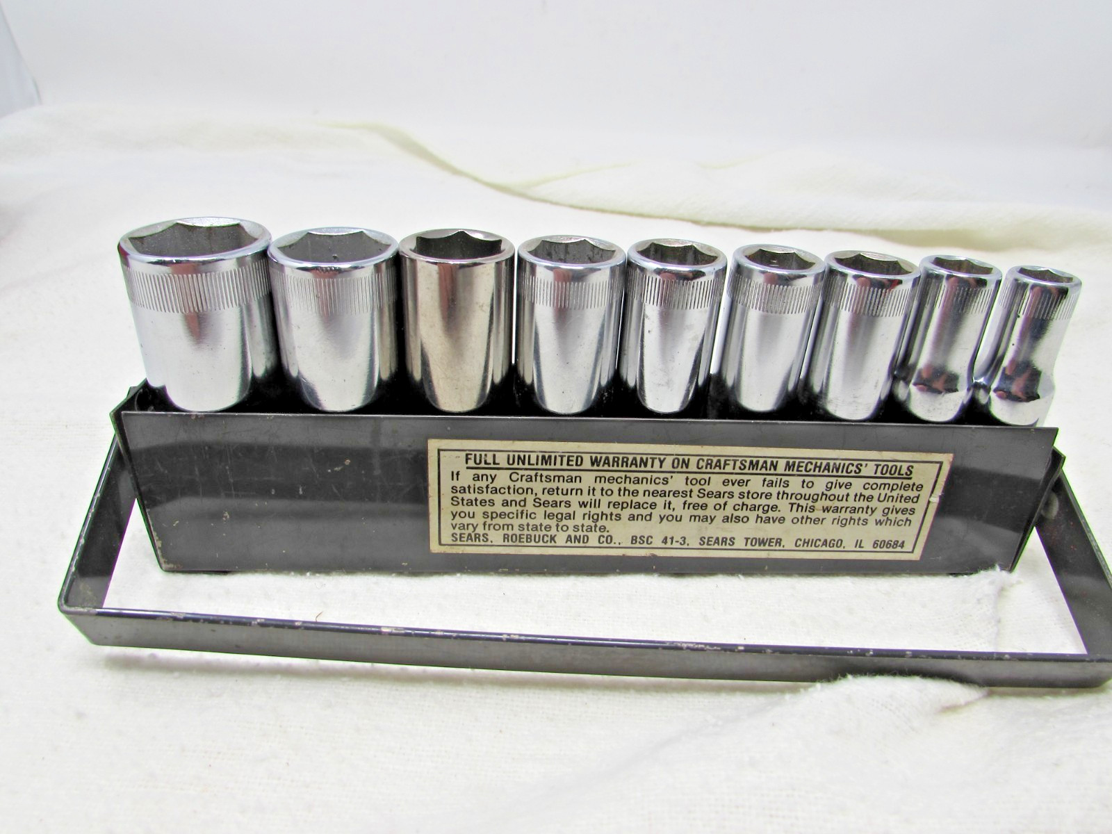 9 Craftsman USA 3/8″ Drive Deep 6 Point Metric Sockets 9mm-19mm Size -V- Era