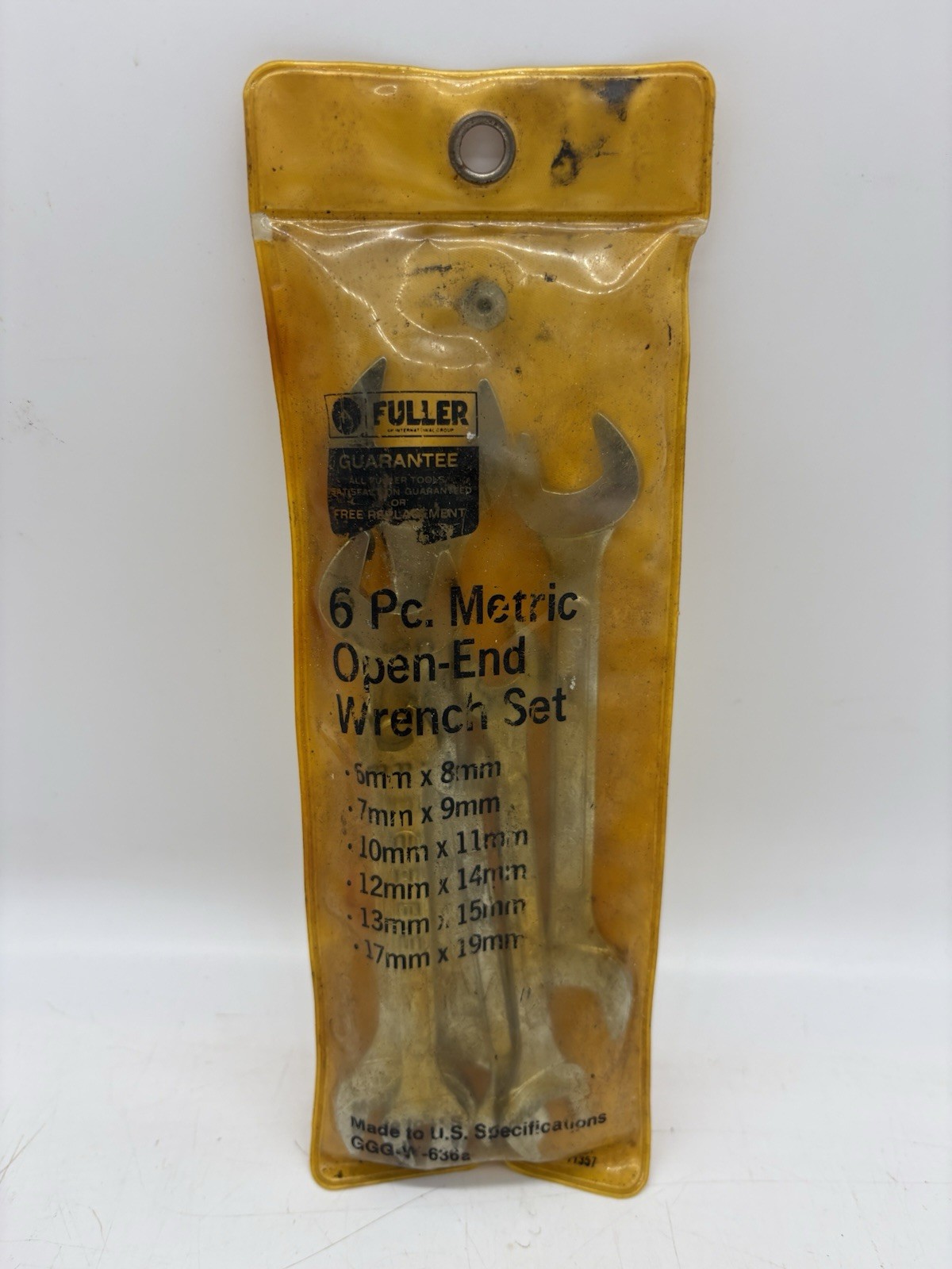 Vintage FULLER Metric Open End Wrench Set 6mm -19mm w/Storage Pouch Wrenches