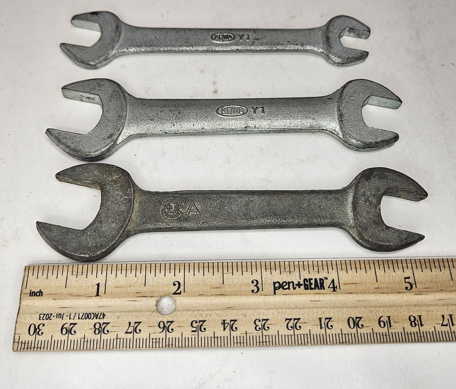 Vintage Lot 3 Honda Motors Metric Wrench Set Open End 10mm 12mm 14mm 17mm
