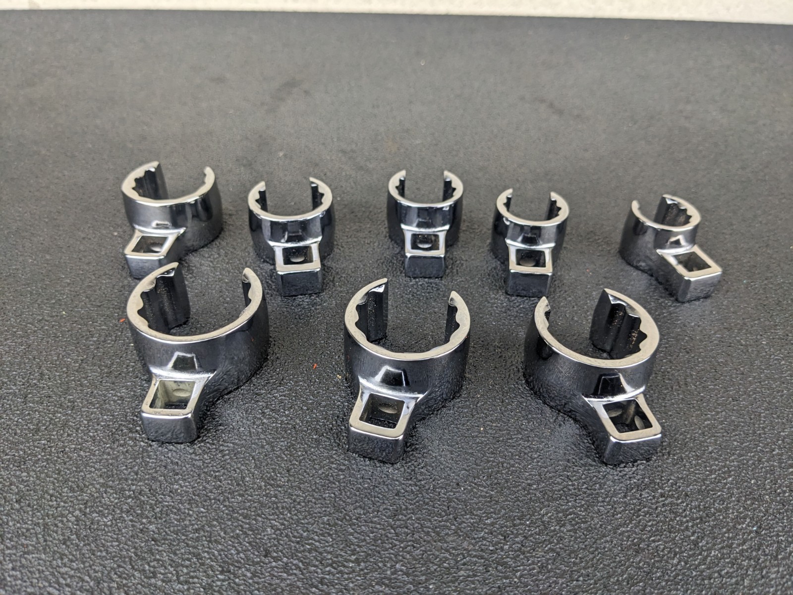#bn277 Snap on Tools NEW 208AN 3/8″ Drive SAE Deep Flare Crowfoot Wrench Set