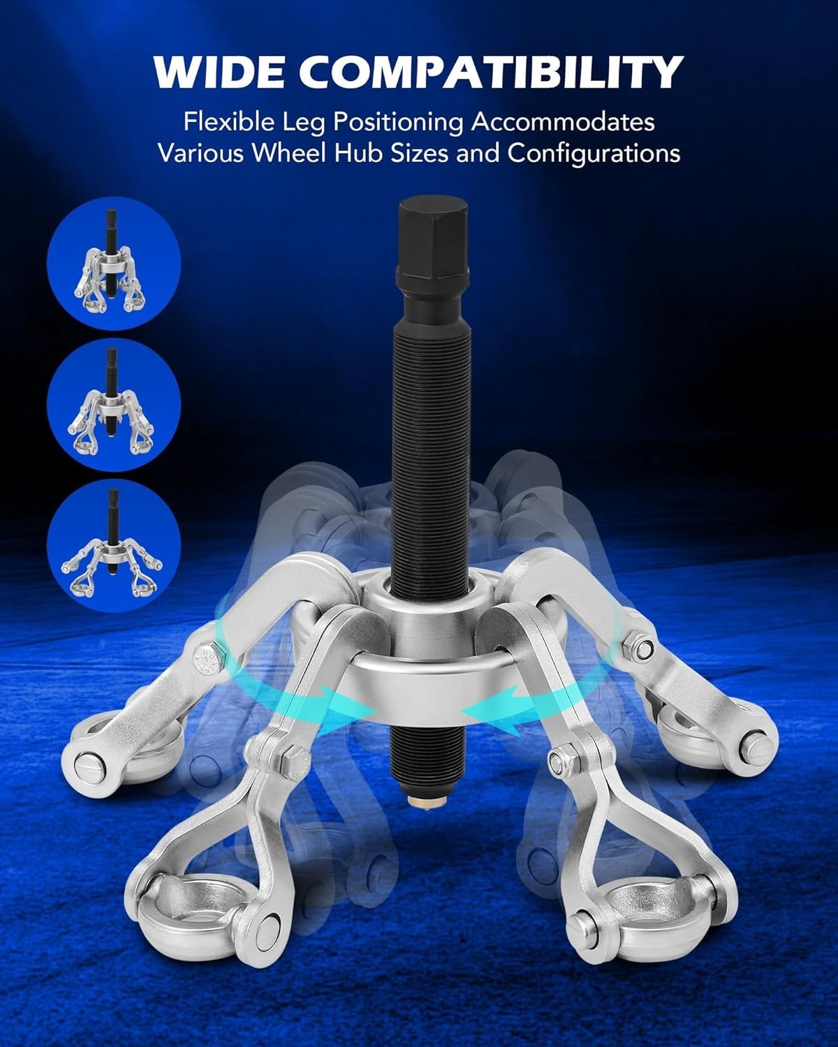 Heavy Duty Kit, Wheel Hub Removal Tool with Adjustable Hooks, Large Brake Dru…