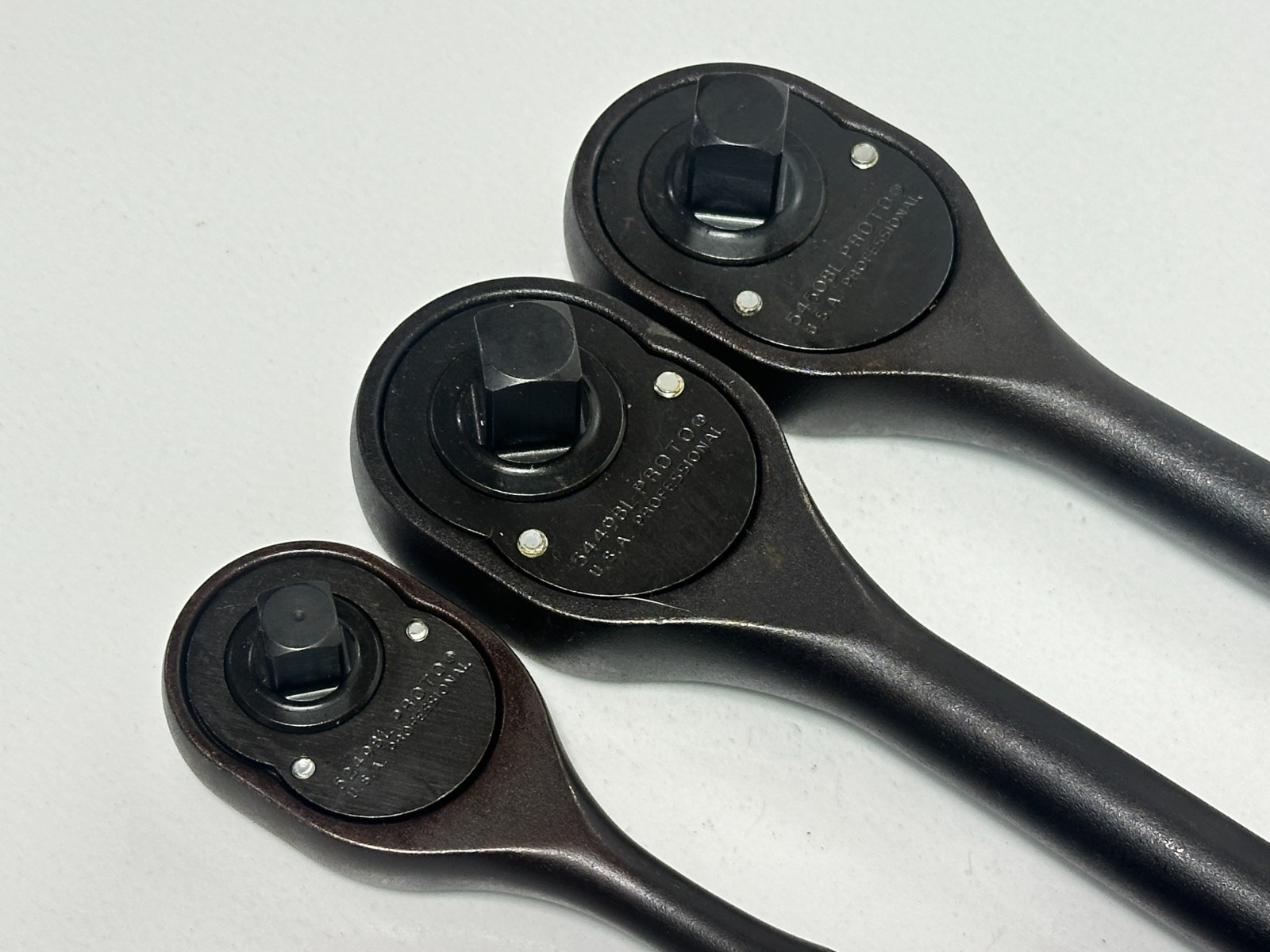 NEW Proto Tools USA 3pc Black Industrial Finish Ratchet Set, 3/8″ & 1/2″ Drive