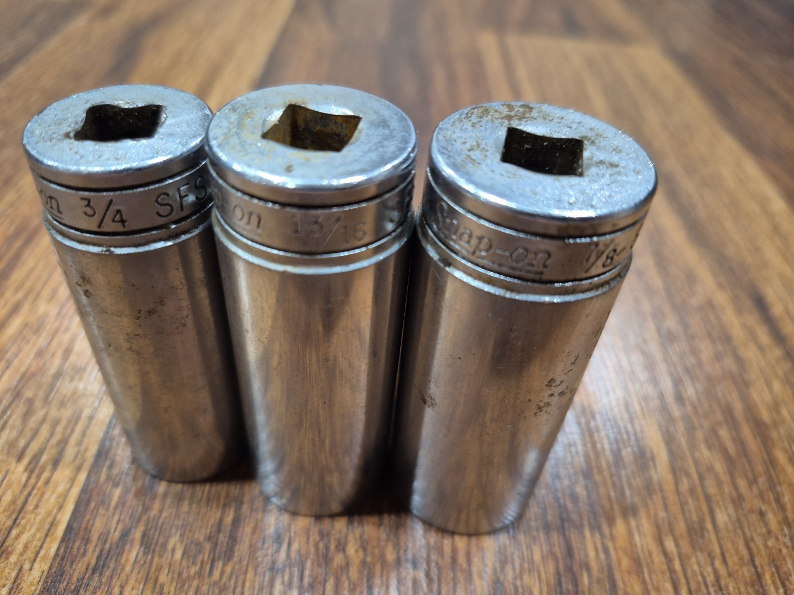 Snap On Deep Well Sockets 3/8 Drive SFS 241 3/4 SFS 261 13/16 SFS281 7/8