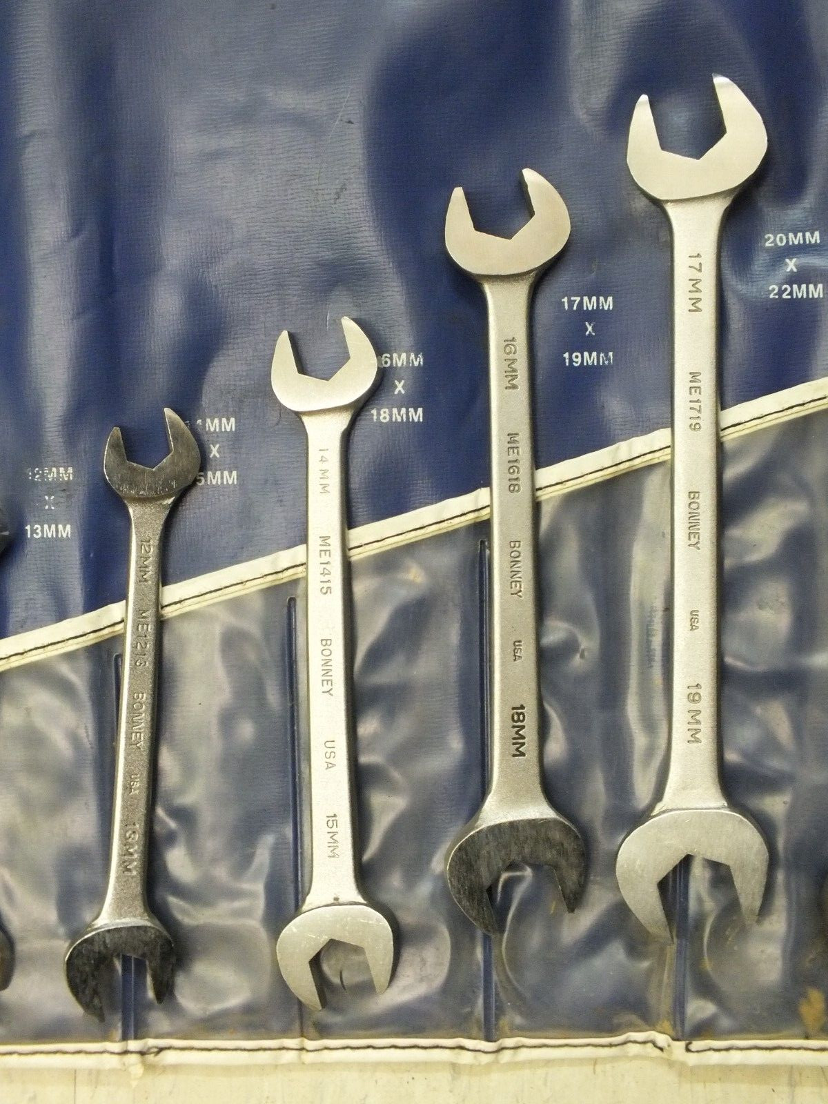 Bonney 5120-01-1148 11pc Double Open End Metric Wrench Complete Set USA Made