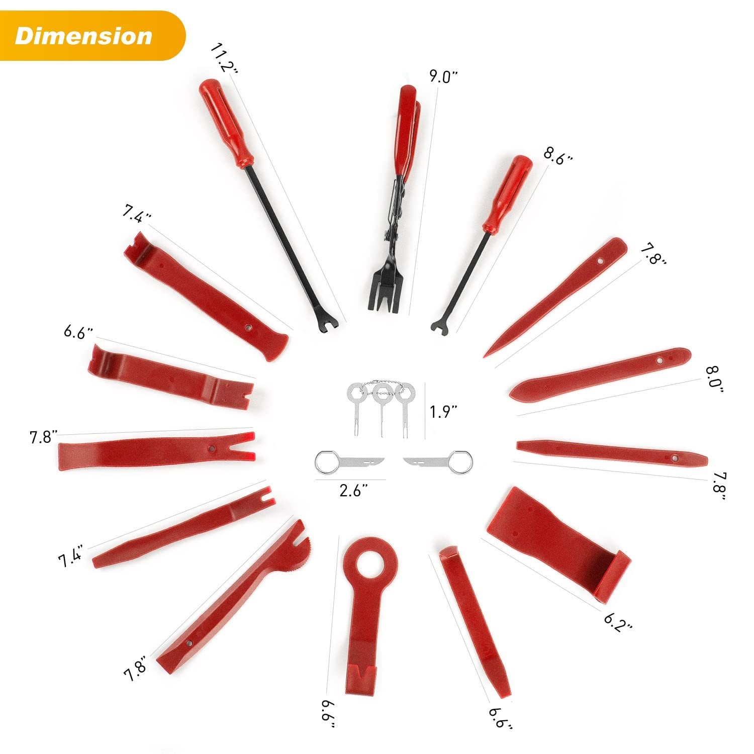 19Pcs Trim Removal Tool Set – Automotive Plastic Upholstery Pliers & Clips Kit