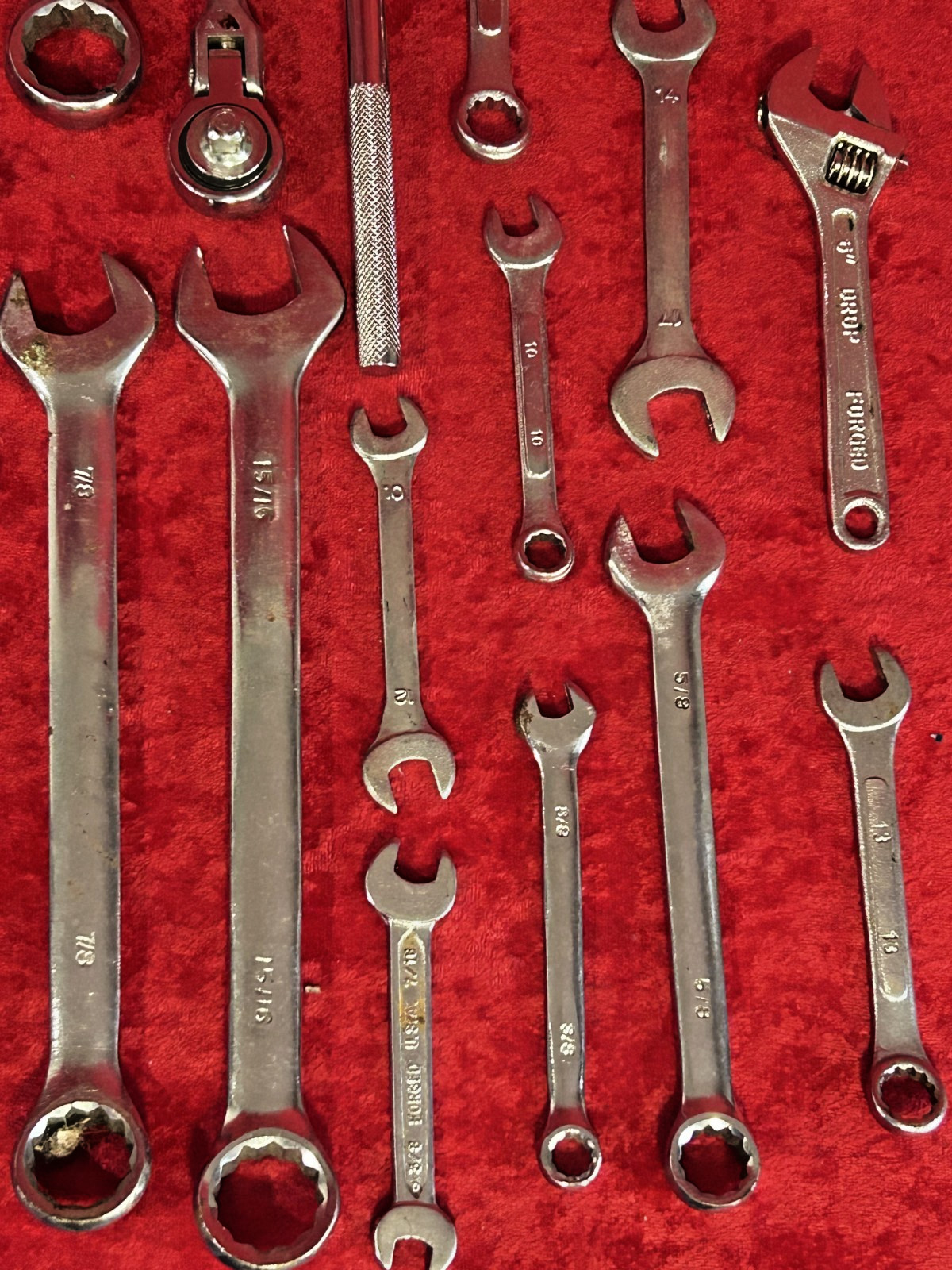 Mixed Lot of 60+ Wrenches Socket Box Adjustable Pipe Ratchet Various Brands`