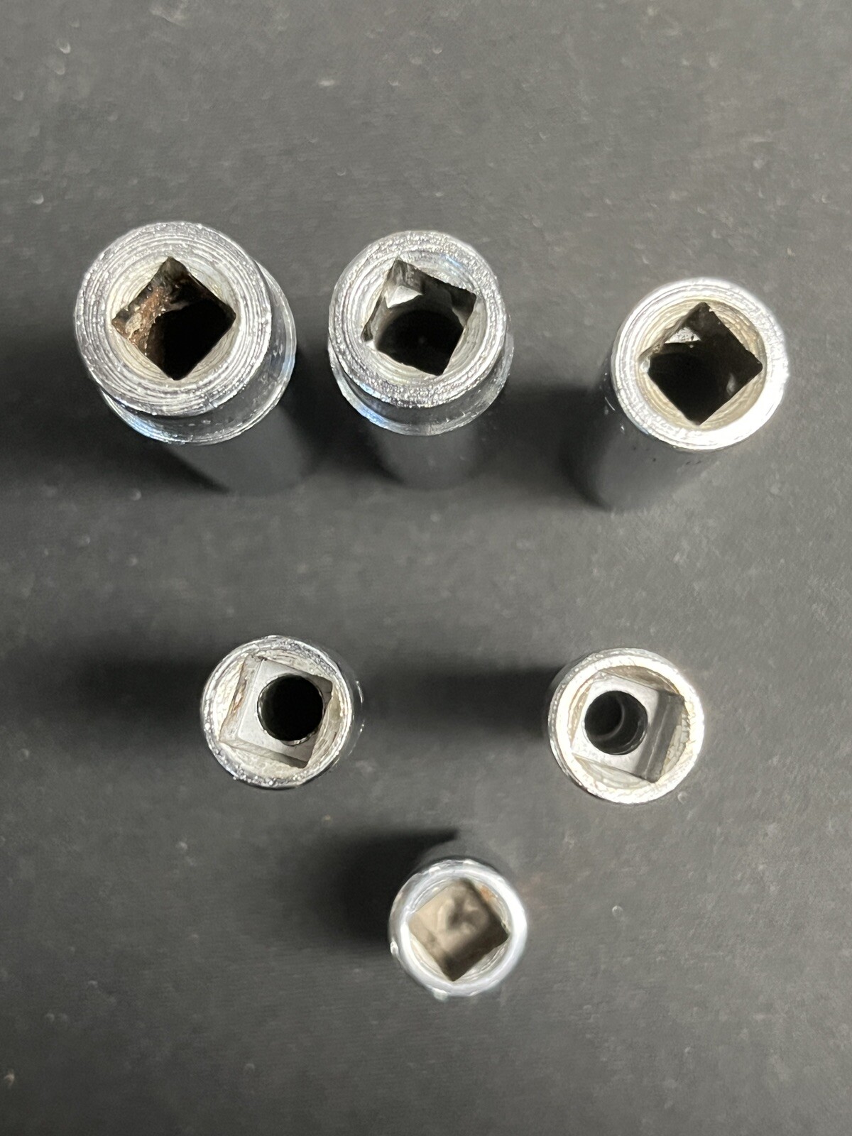 Snap On 6pc 1/4” 12 Pt Sockets, 7/16”, 3/8”, 11/32”, 1/4”, 3/16” & Adapter (Read