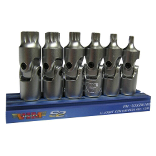 VIM Tools UJXZN100 6pc 1/4″ Drive Universal Joint XZN Triple Square Driver Set