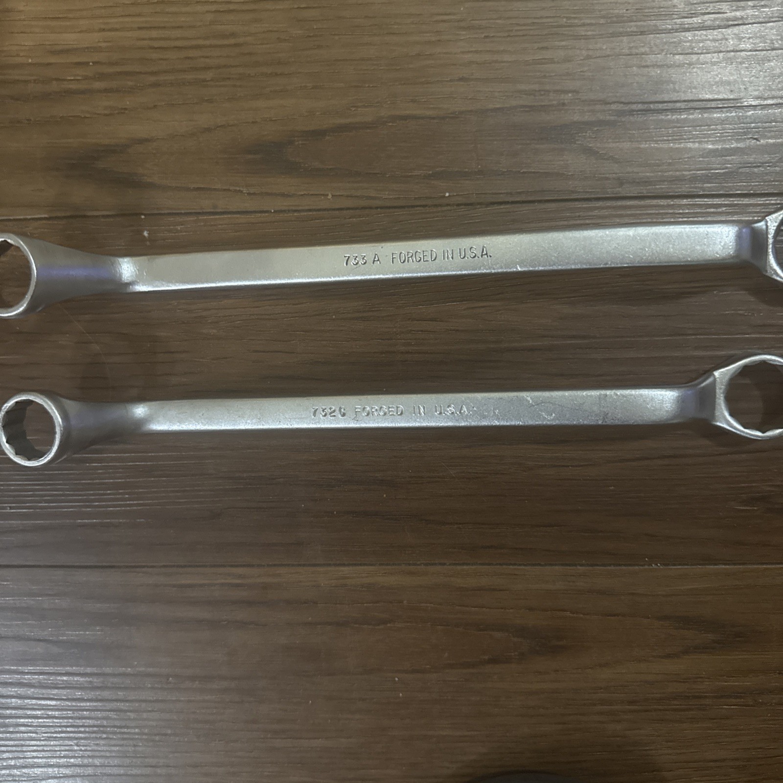 Lot Of 2 Indestro Super Deep Offset Wrench 12pt Double Box End 732C 733 A USA