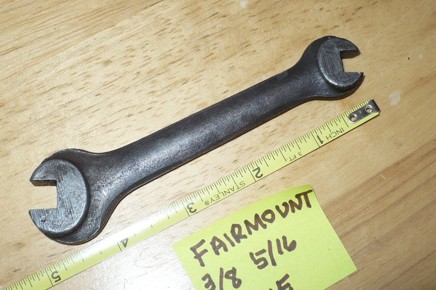 Vintage Lathe Fairmount 3/8 5/16 Double Square Open End Wrench Machinist 527 ?