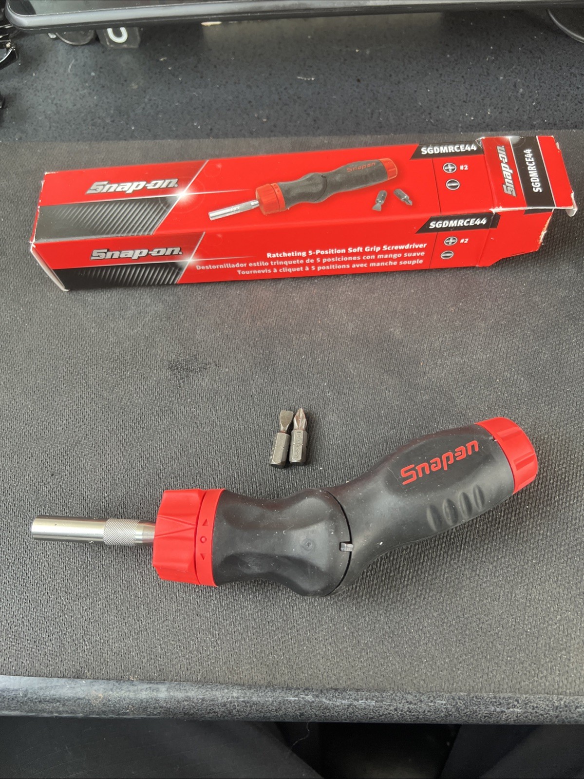 Snap On NEW SGDMRCE44 Red Soft Grip 5 Position Handle Ratchet Screwdriver ❤️