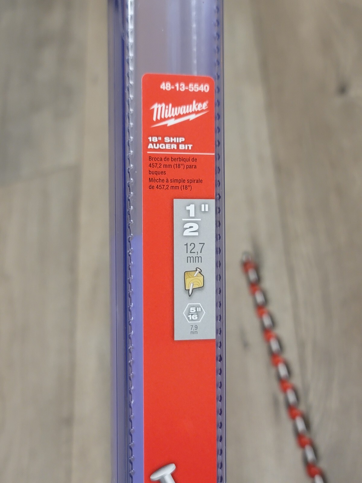 Milwaukee 1/2″ x 18″ Ship Auger Drill Bit w/ 5/16 Hex Shank #48-13-5540