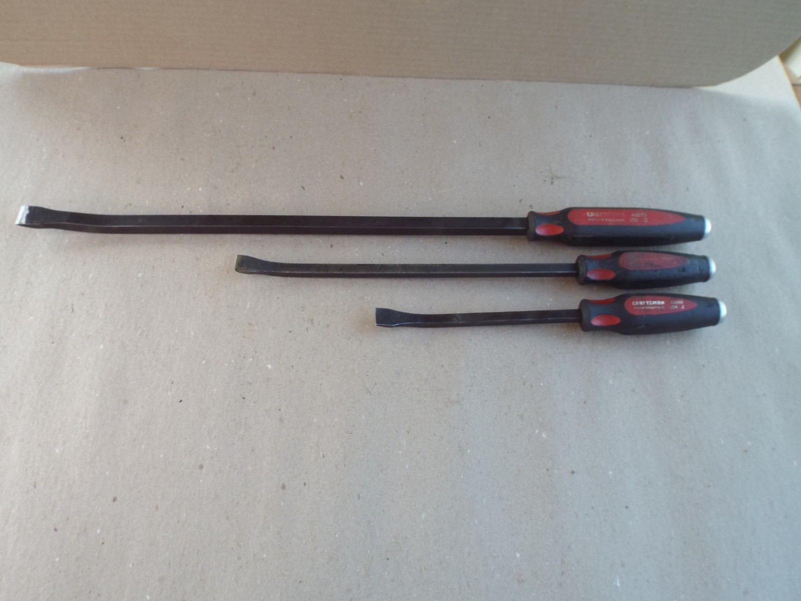 VTG 3 Heavy Duty Craftsman Professional USA Curved Pry Bar Lot (Please Read)