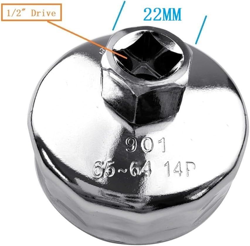 Oil Filter Wrench 64mm 14 Flutes for Honda Yamaha Mazda Nissan Motorcycle Pol…