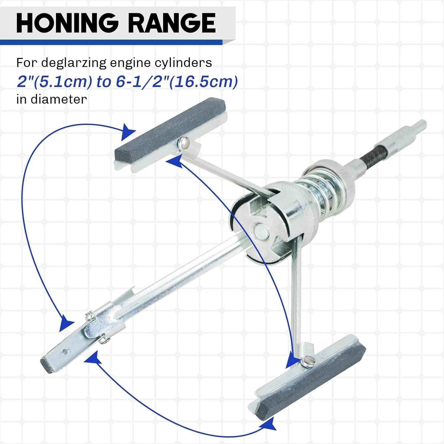 Engine Cylinder Hone Tool 2 to 6-1/2 Inch Adjustable Deglazer with 6 Stones