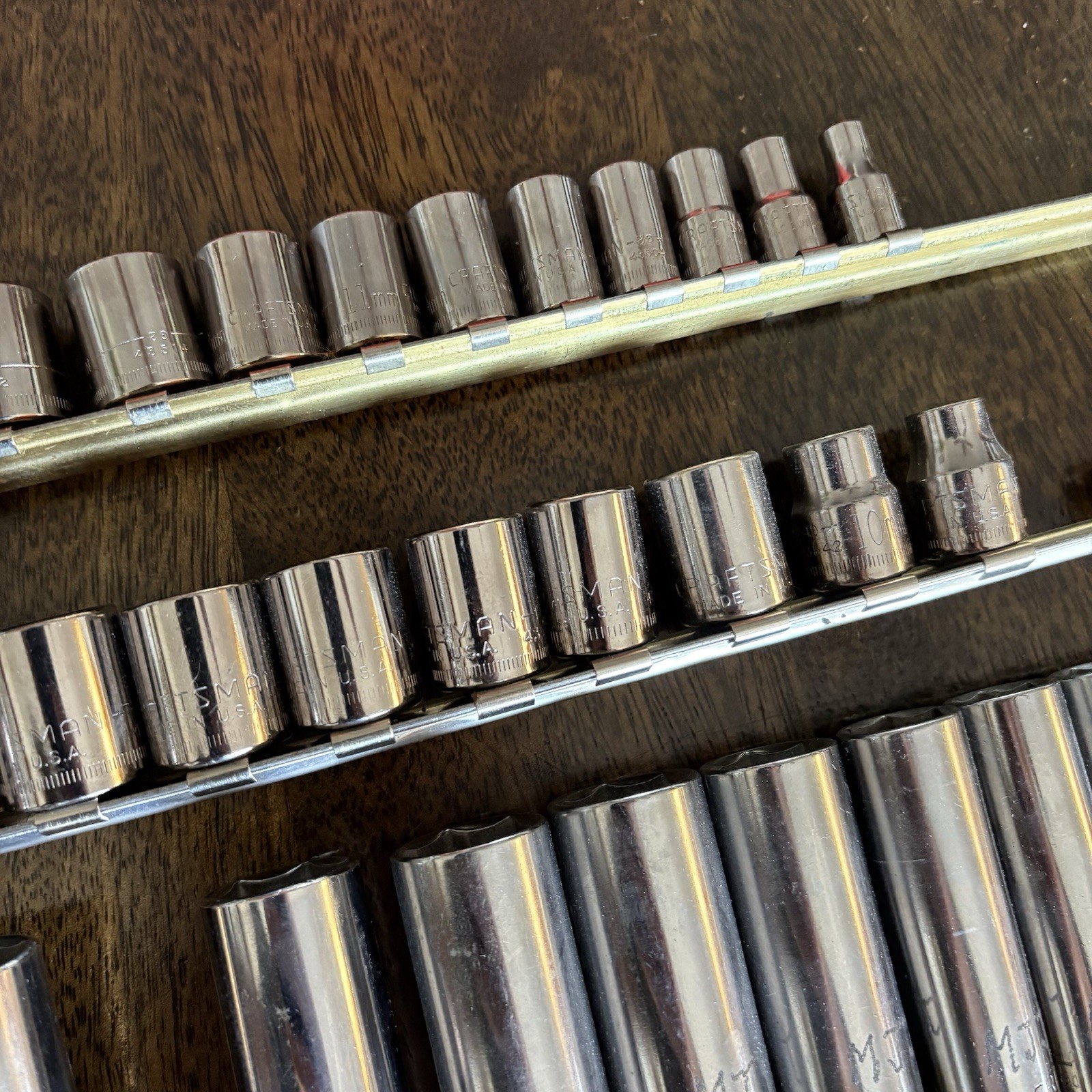 Craftsman Socket Set Lot VTG USA 1/4 3/8 1/2 Double Standard Metric Deep