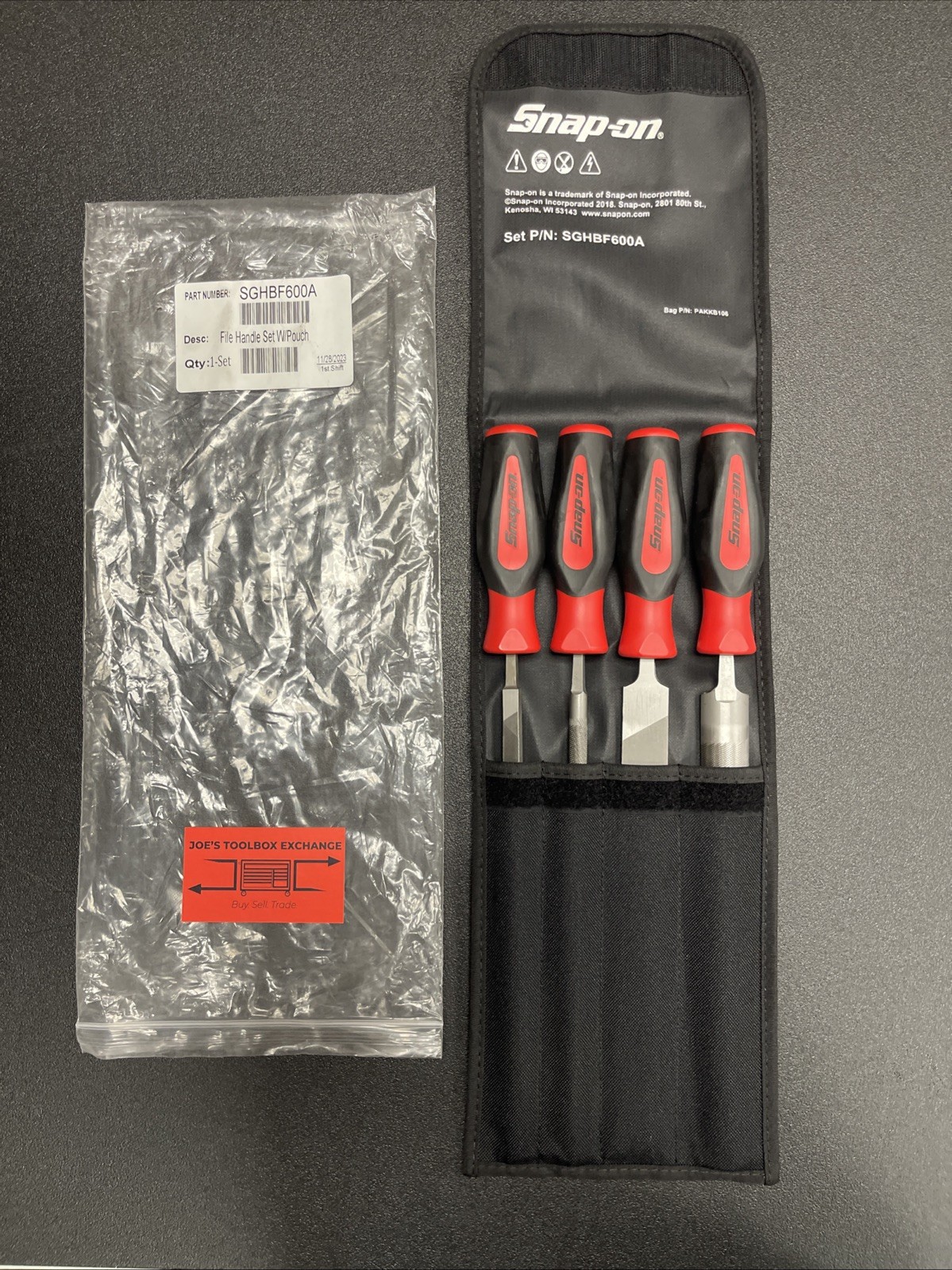 Snap-on Tools PORTUGAL NEW 4-Piece Red Mixed File Set SGHBF600A
