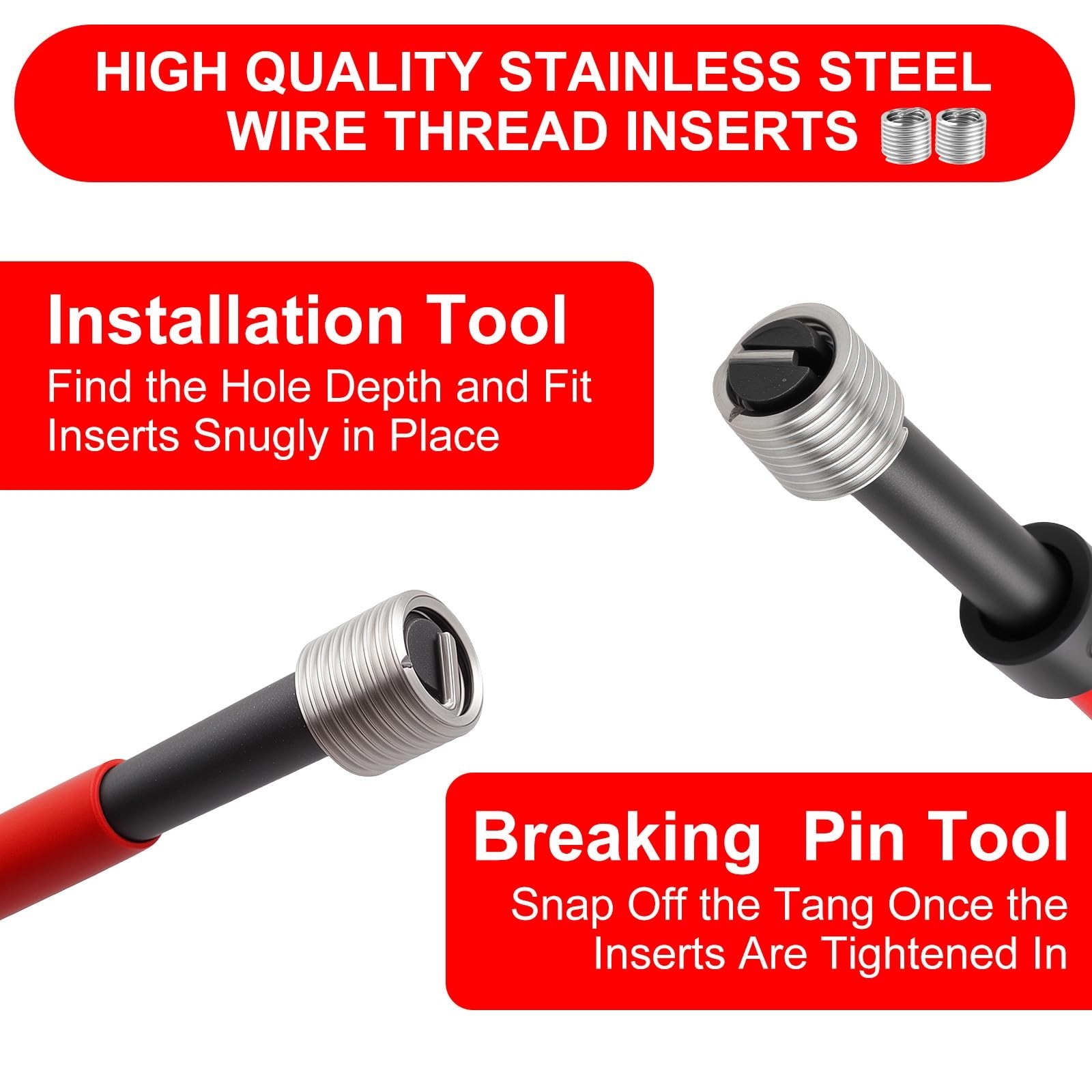 Metric Thread Repair Insert Kit M12X1.25mm | Rethreading Tool Set with HSS Drill